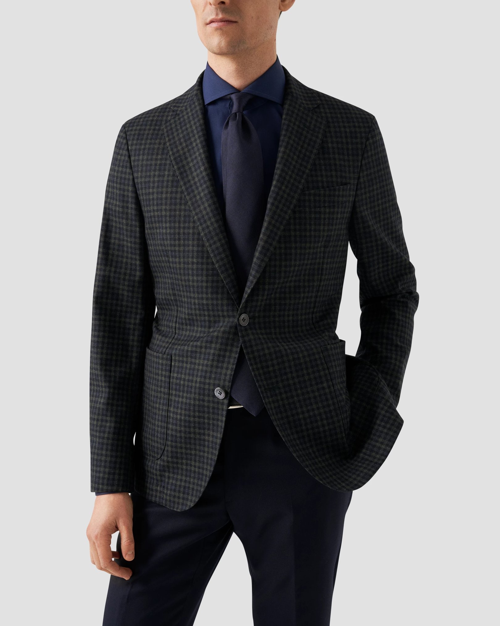 Eton - navy blue poplin