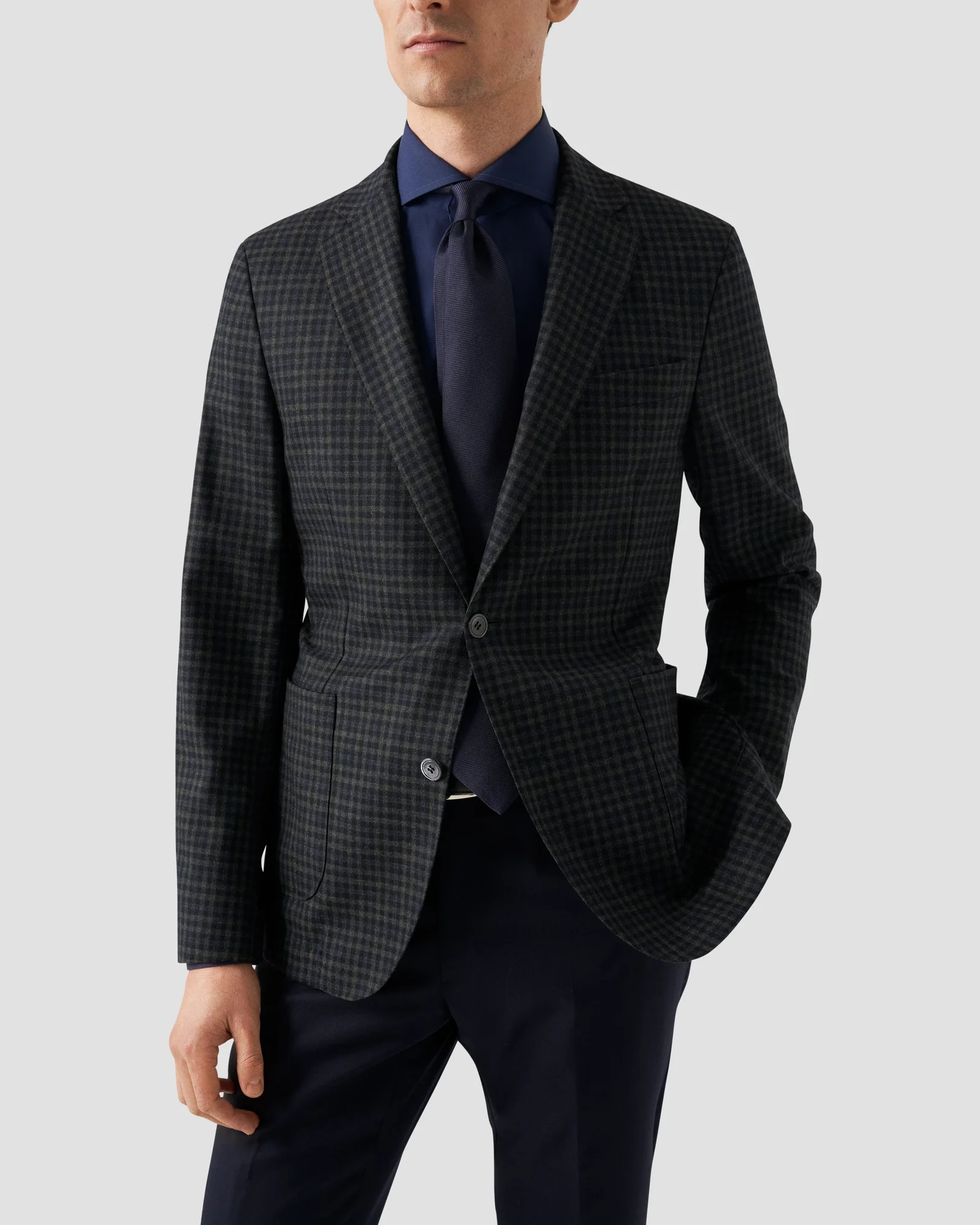 Eton - navy blue poplin