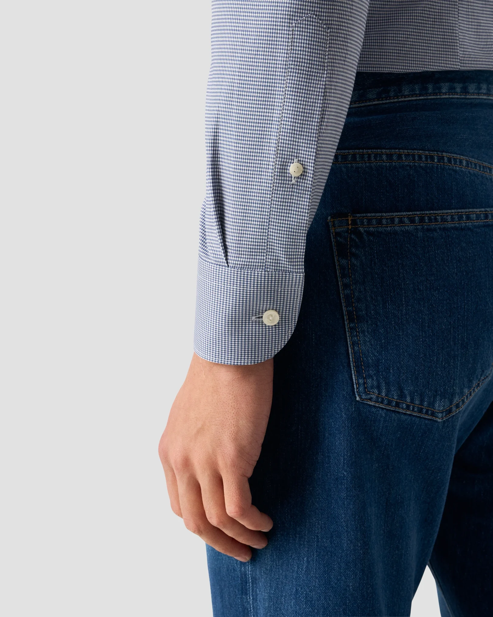 Eton - navy blue check signature oxfordshirt