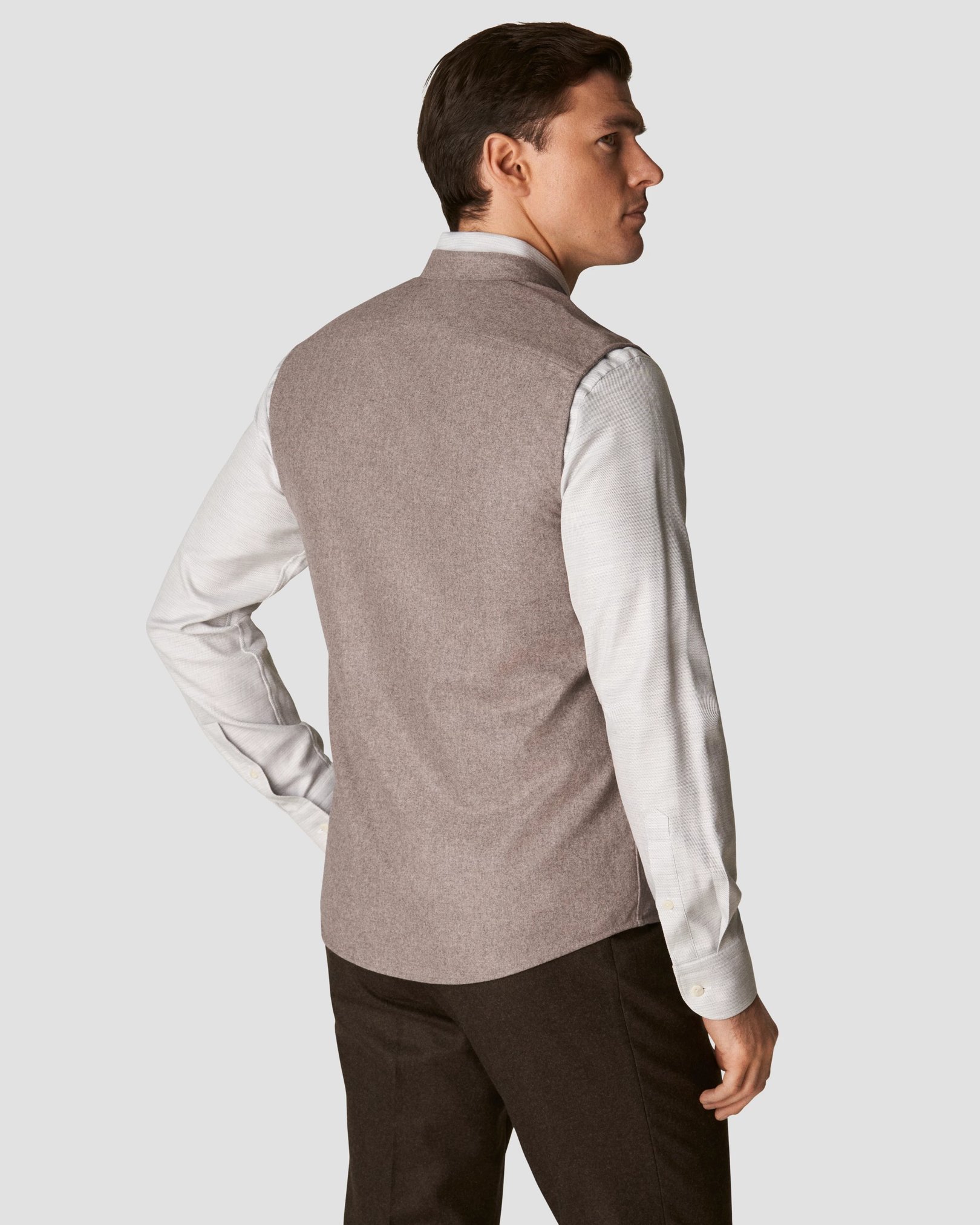 Eton - beige twill wool vest
