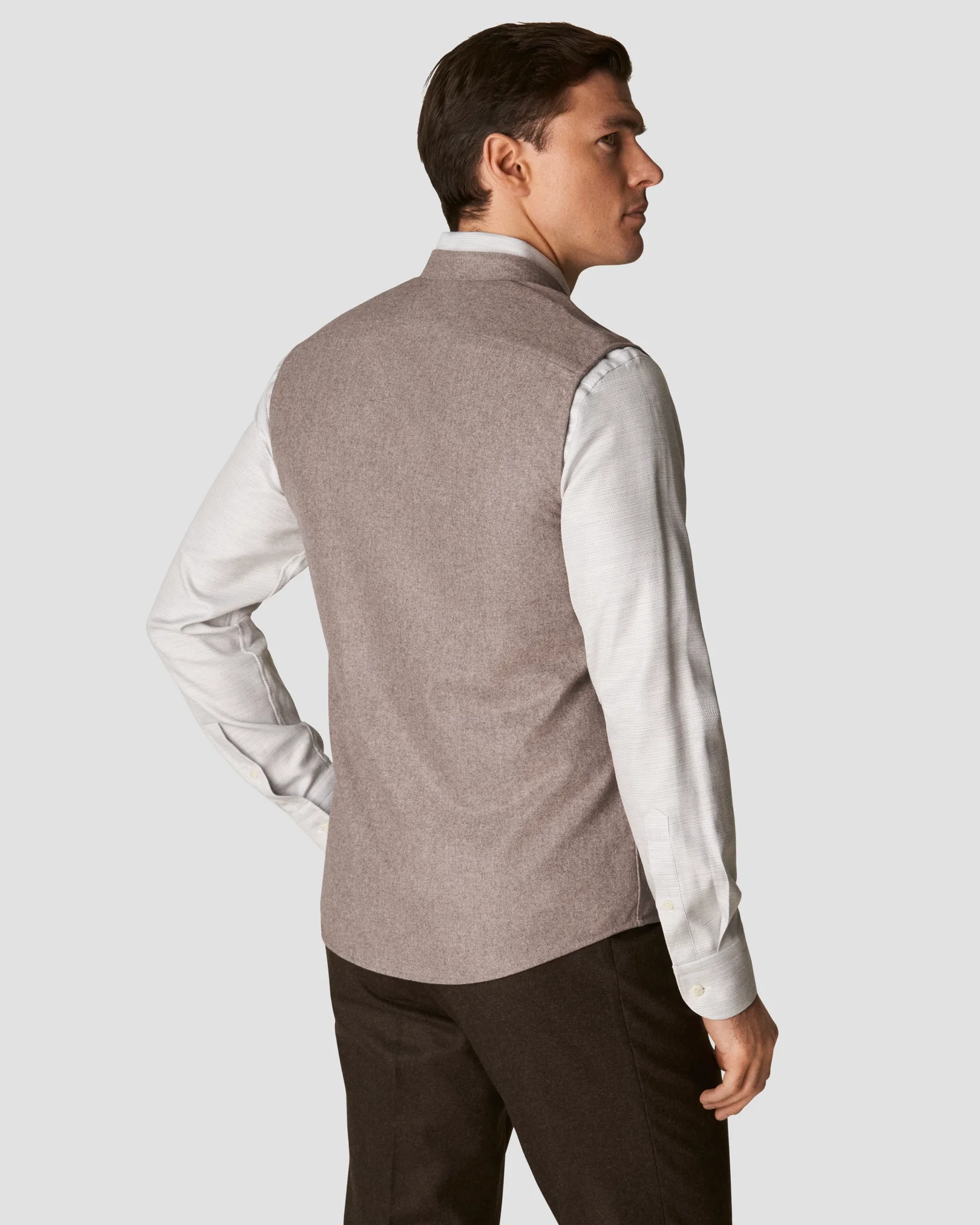 Eton - beige twill wool vest