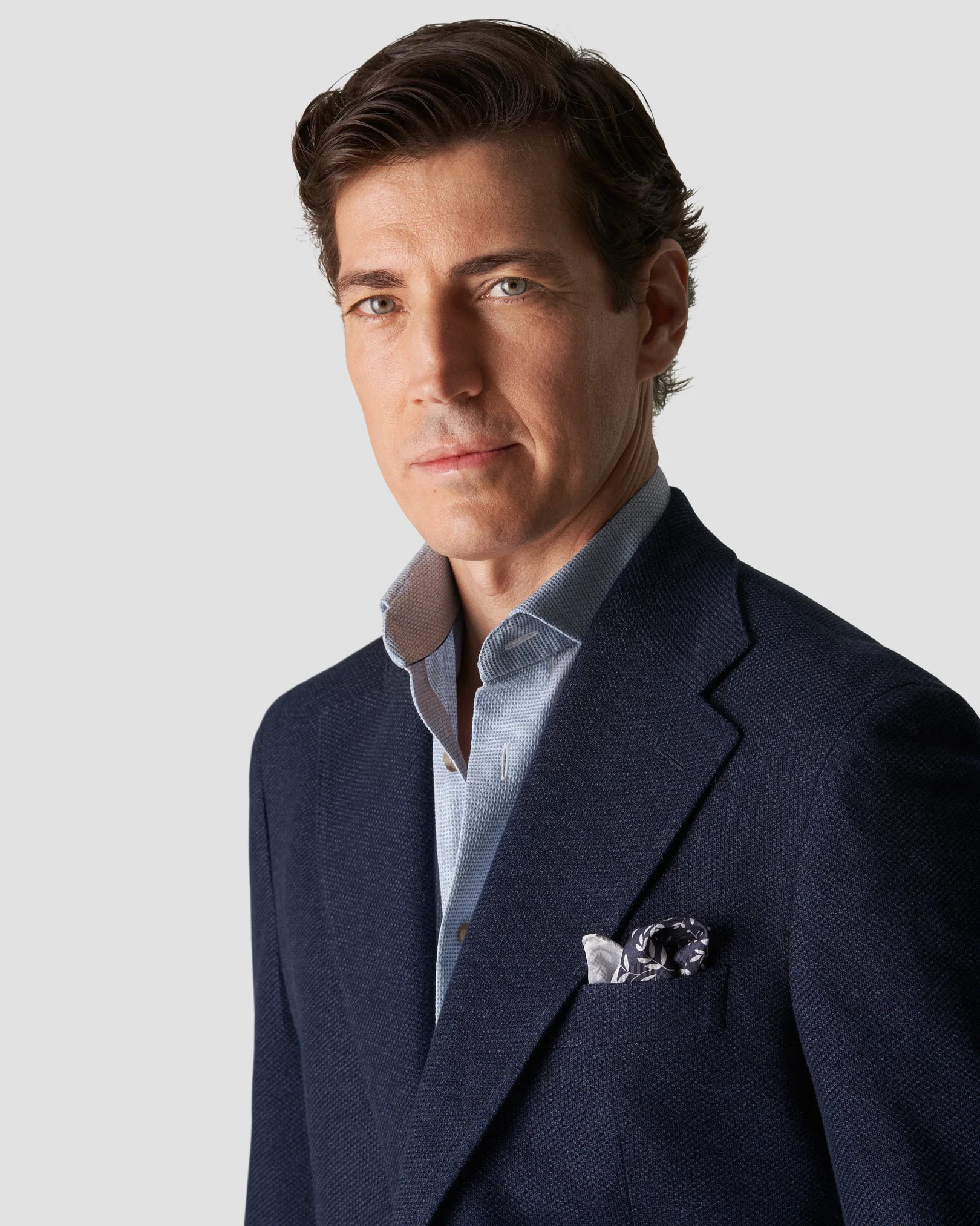 Eton - mid blue basket weave