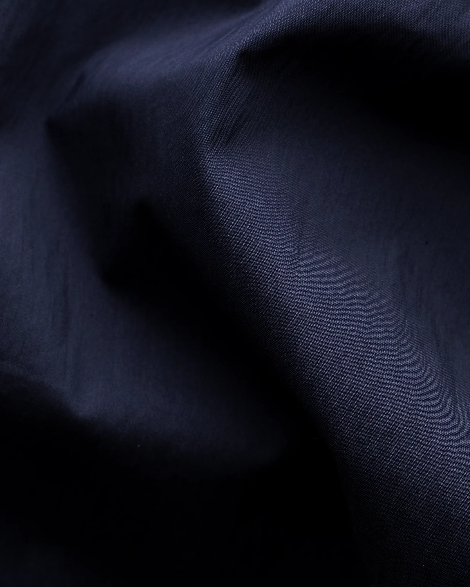 Eton - navy blue cotton and nylon collar with no collarstand double round with piping regular