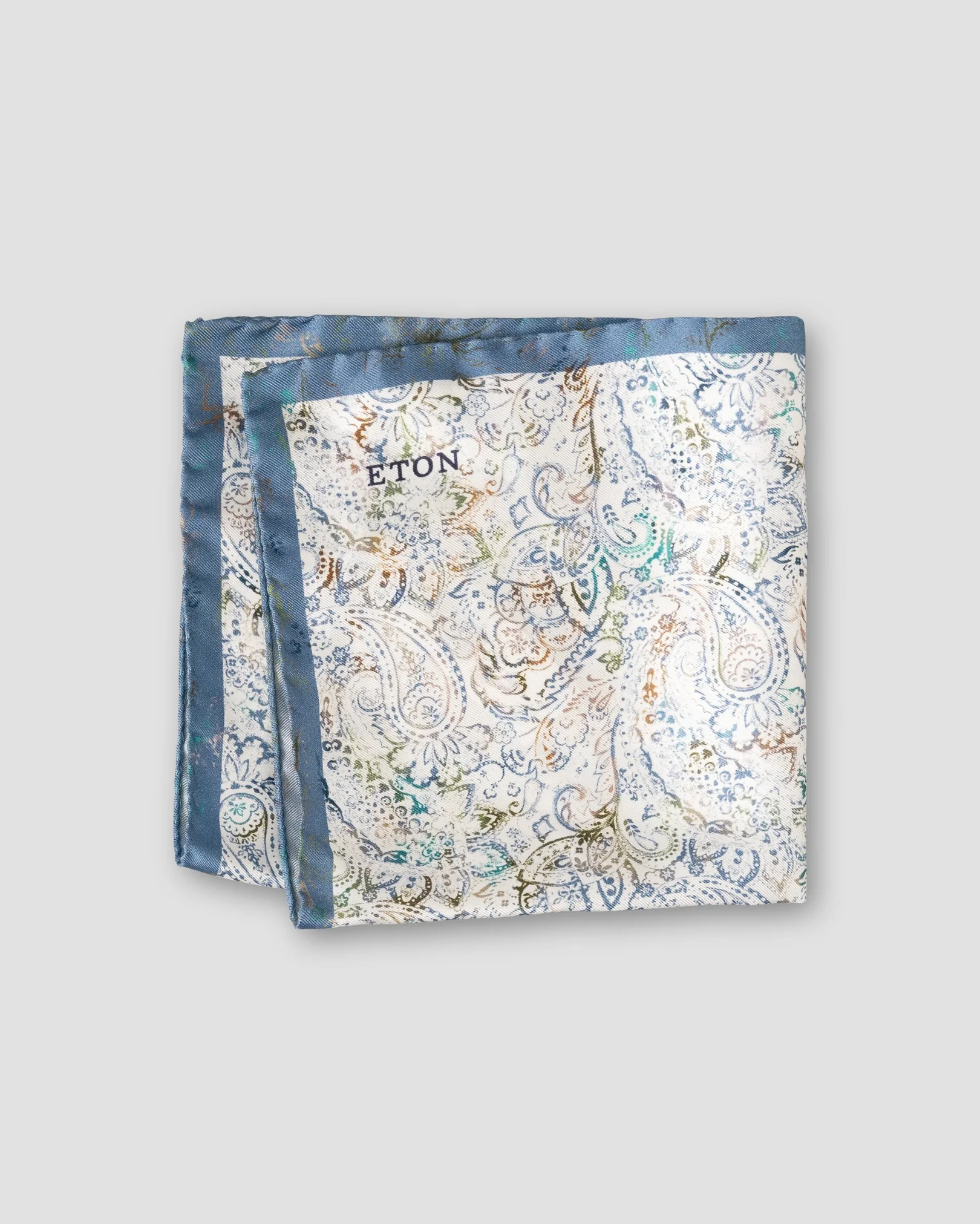 Eton - white paisley pocket square