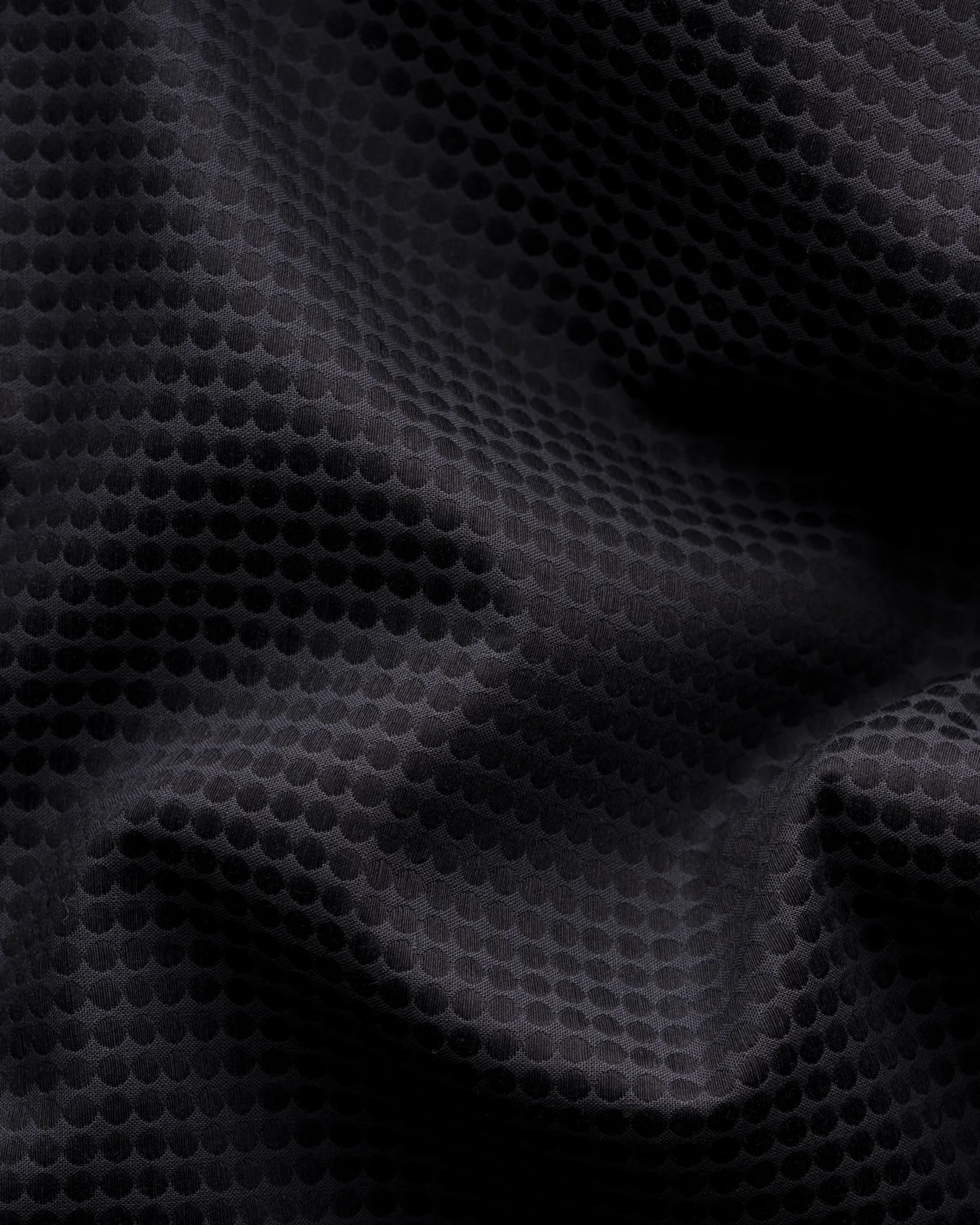 Eton - dark grey polka dot elevated pique shirt