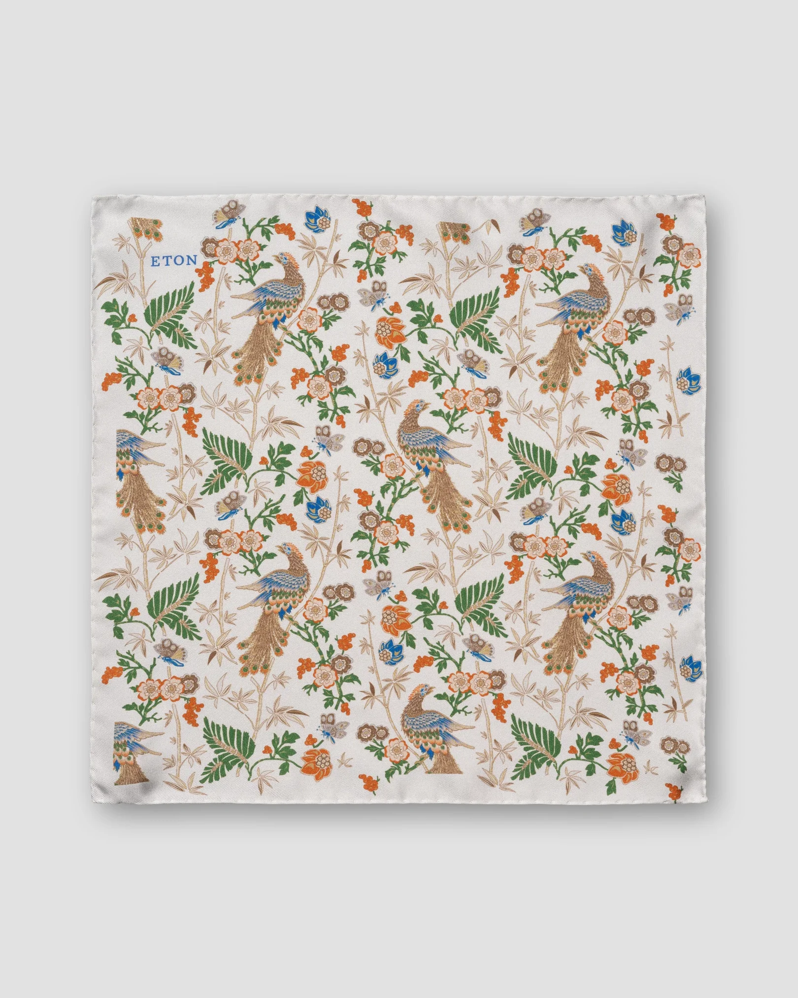 Eton - floral peacock pocket square