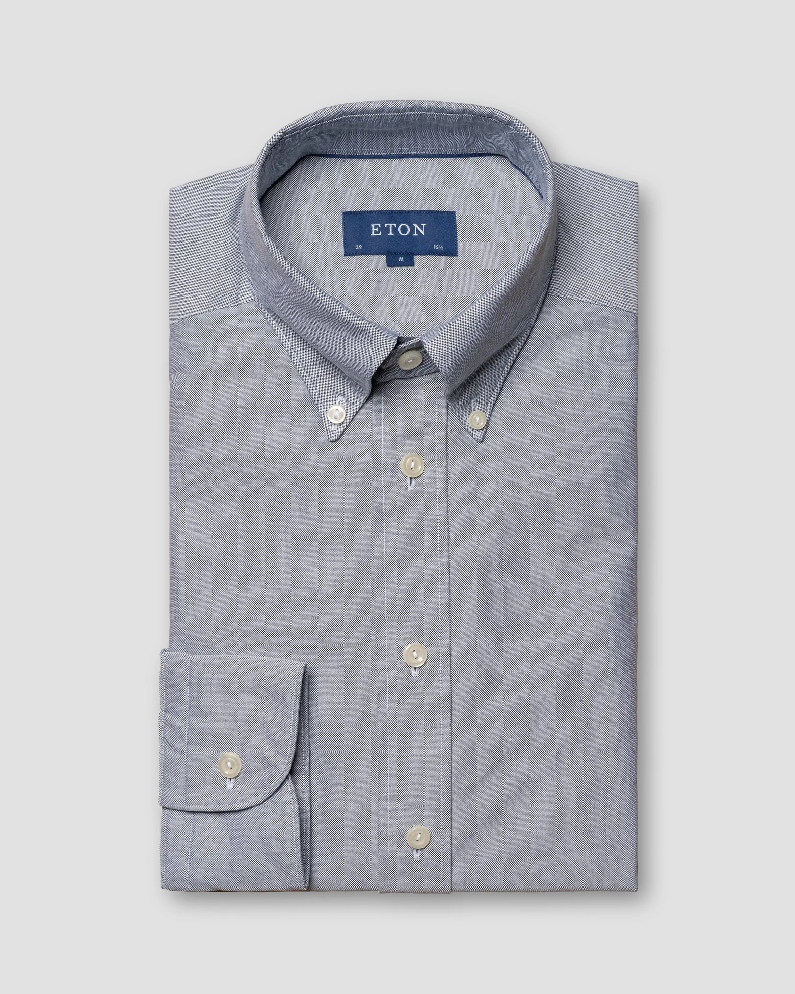 Eton - solid dark blue oxford shirt