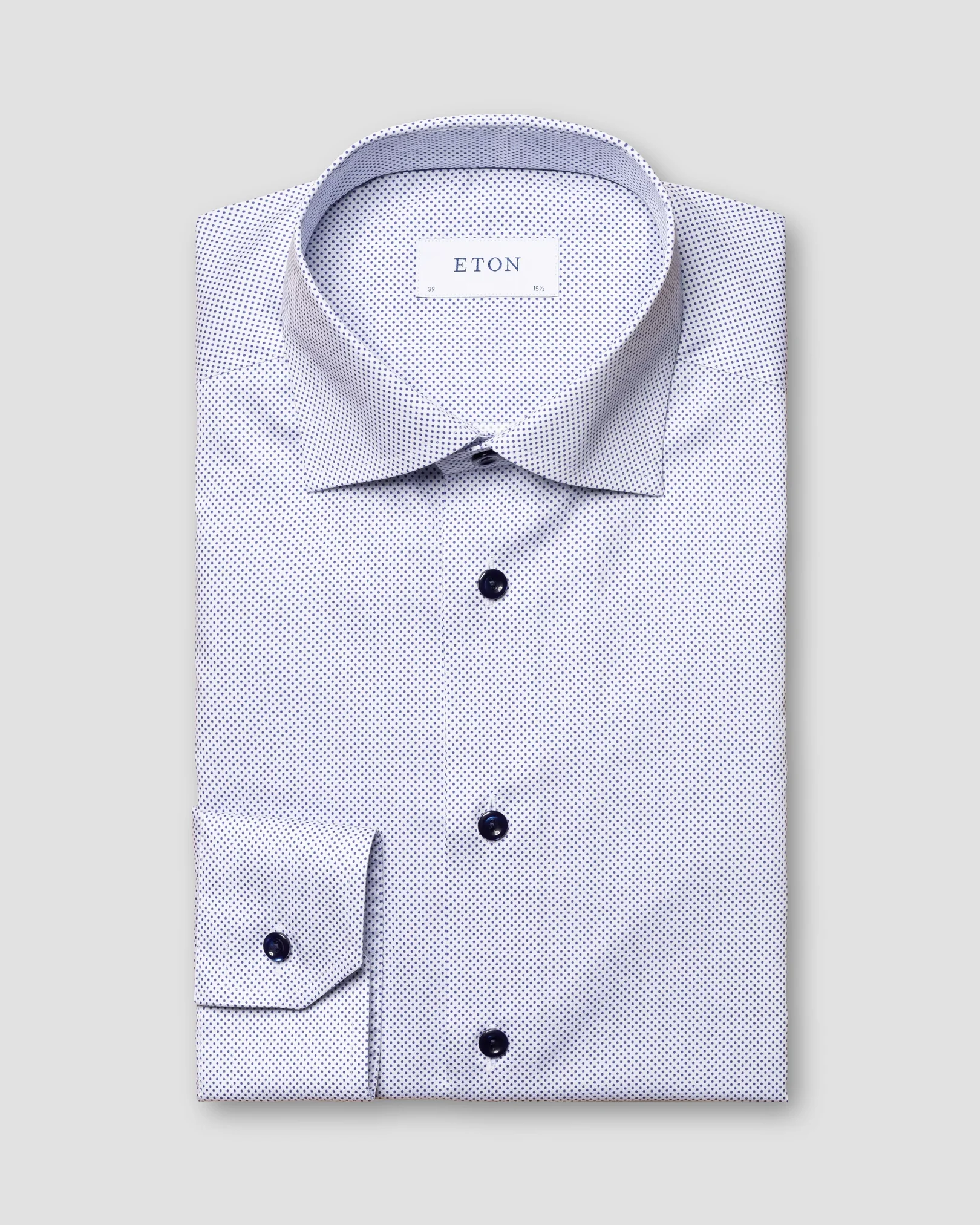 Eton - white signature twill micro dots