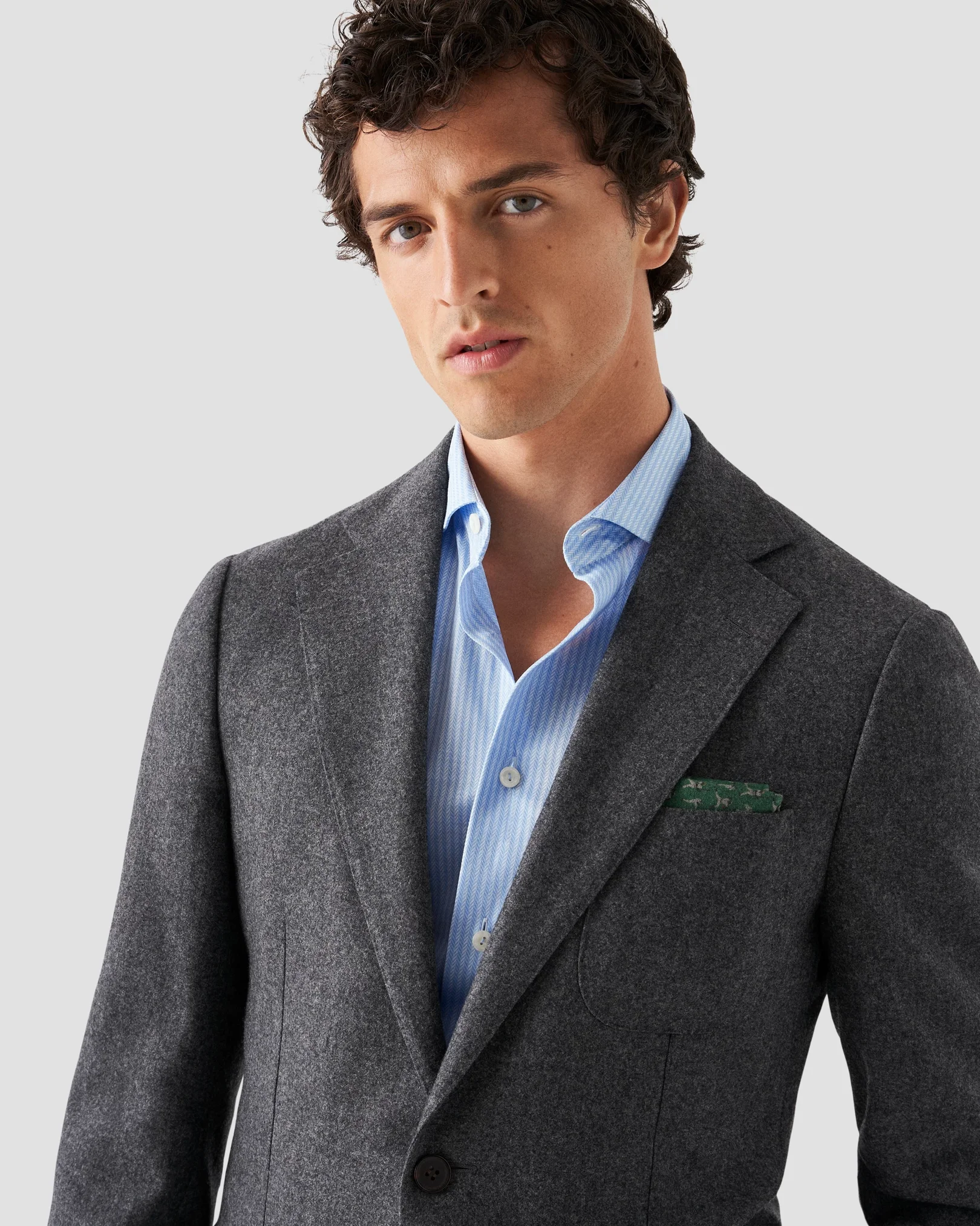 Eton - solid light blue knit king widespread