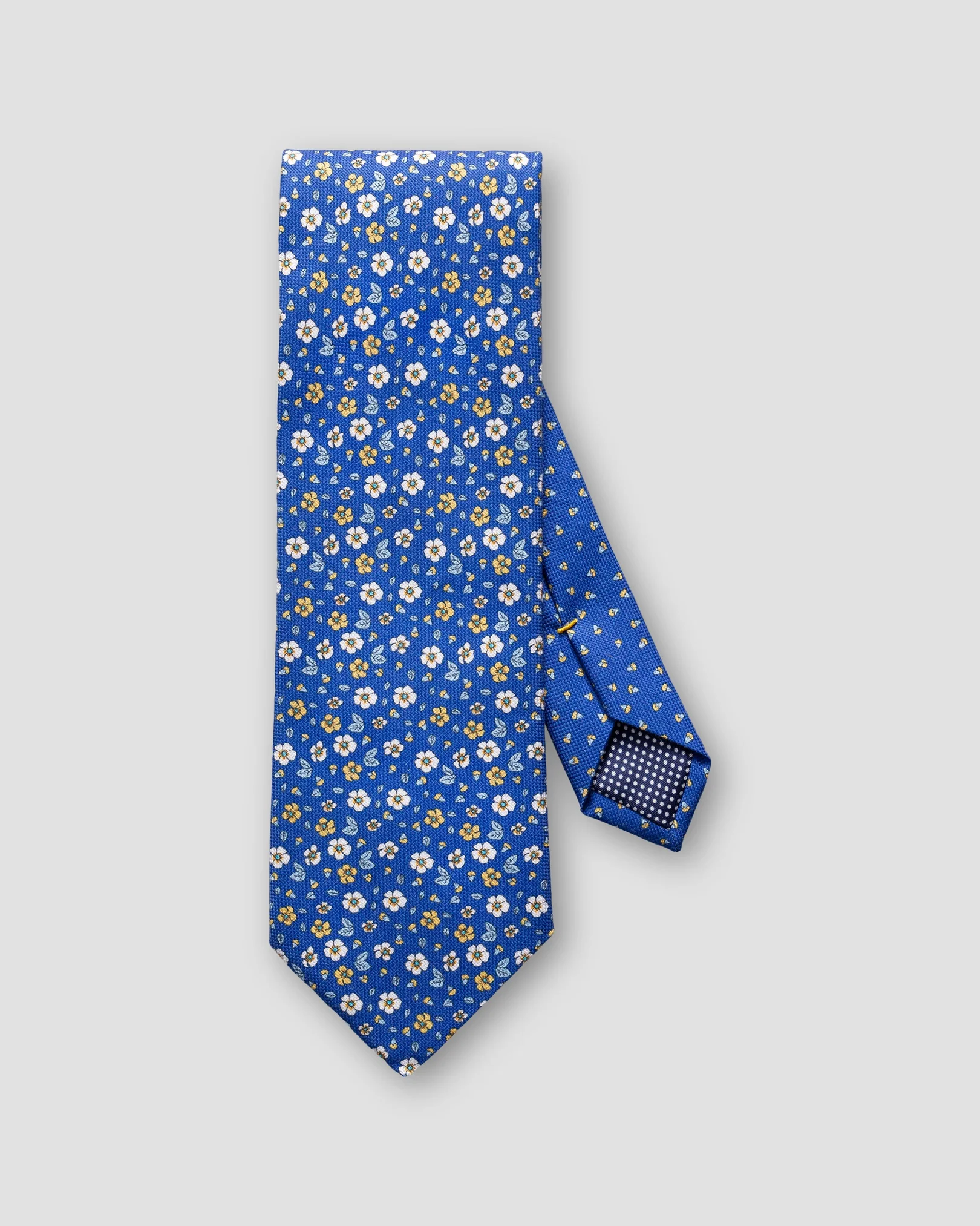 Eton - dark blue floral print cotton tie