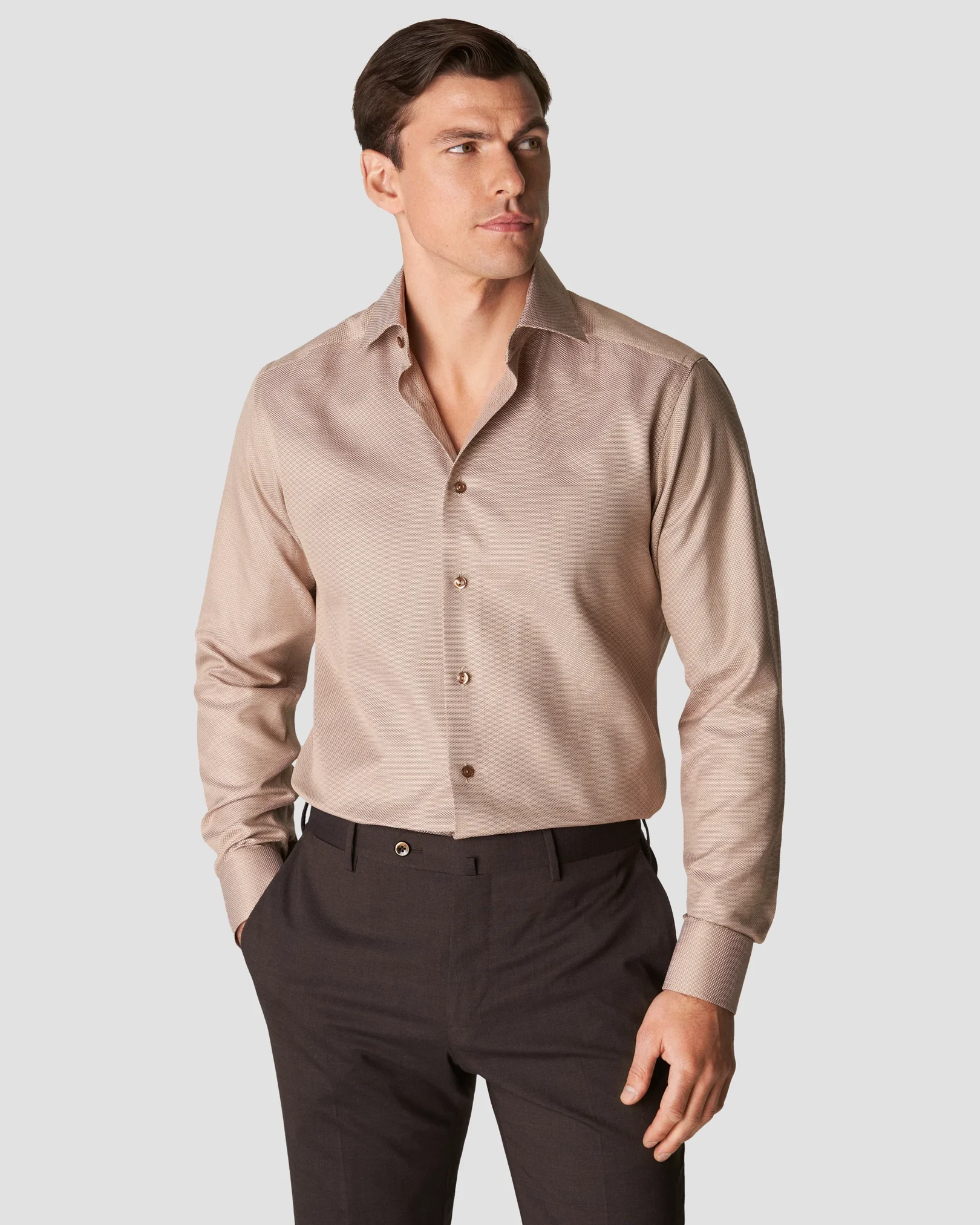 Eton - beige textured twill