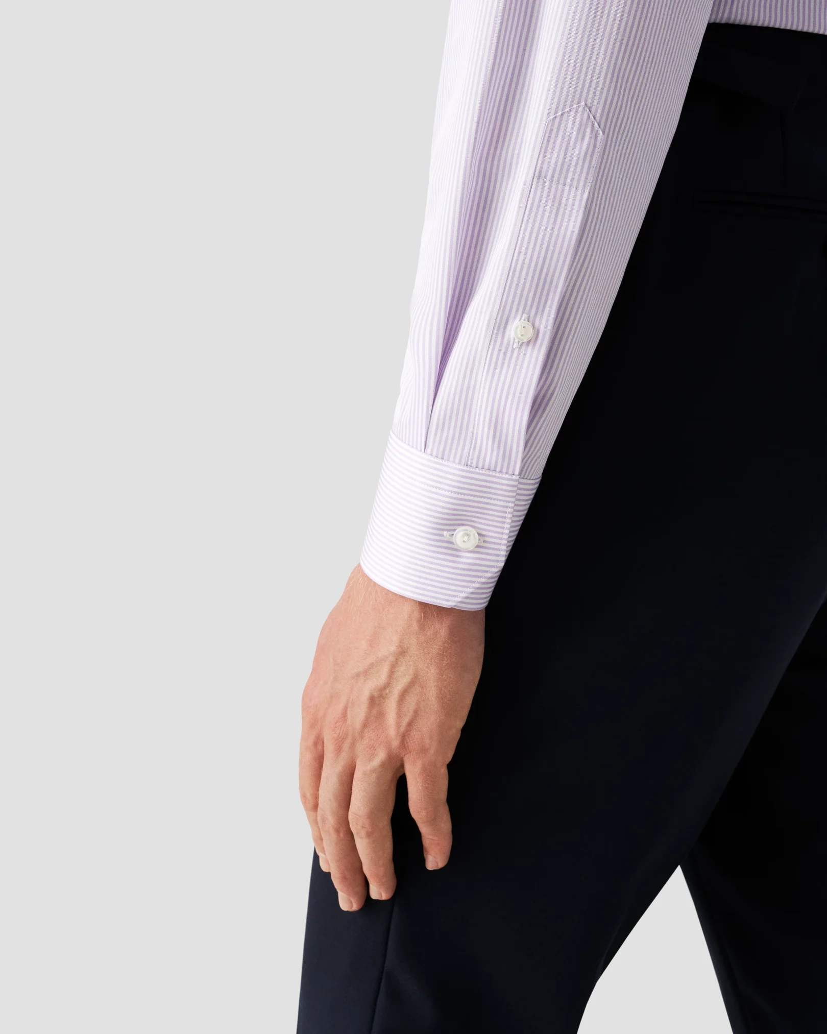 Eton - light purple twill dress shirt