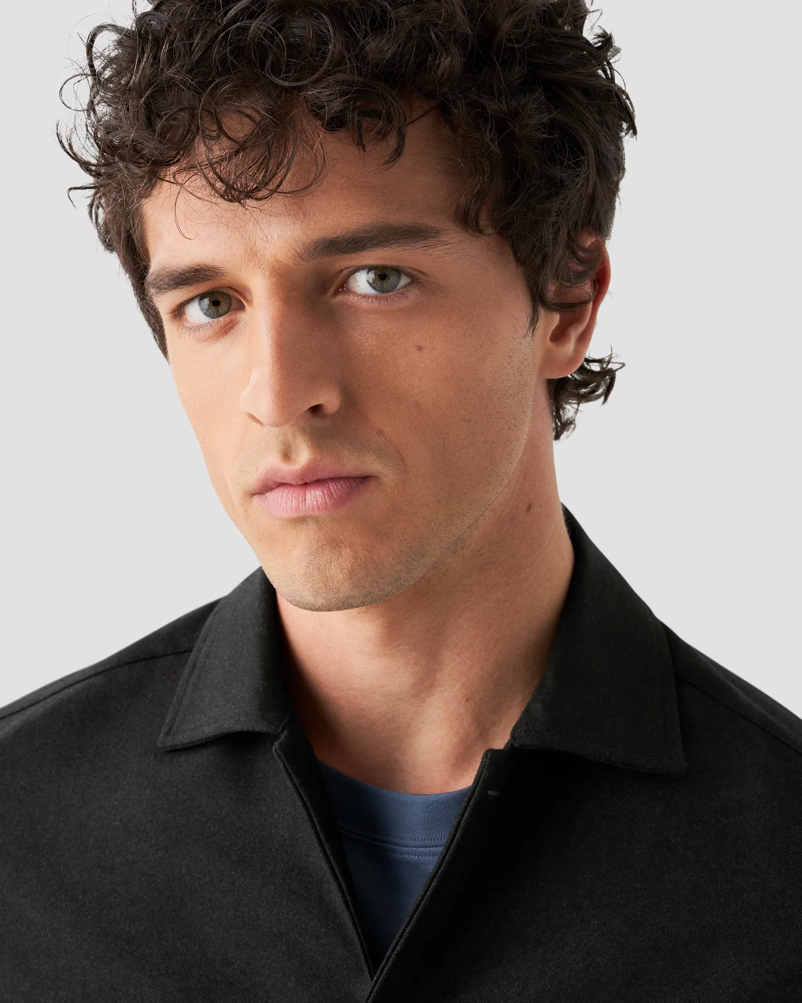 Eton - dark green heavy flannel overshirt