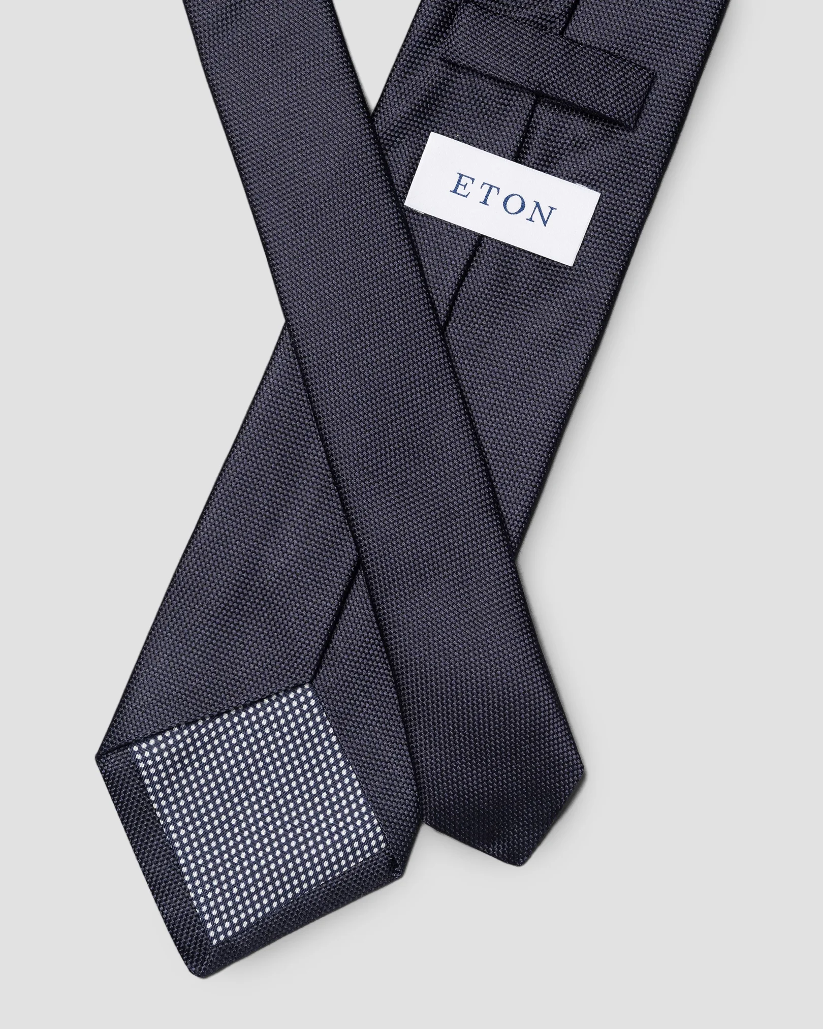 Eton - navy basket weave tie