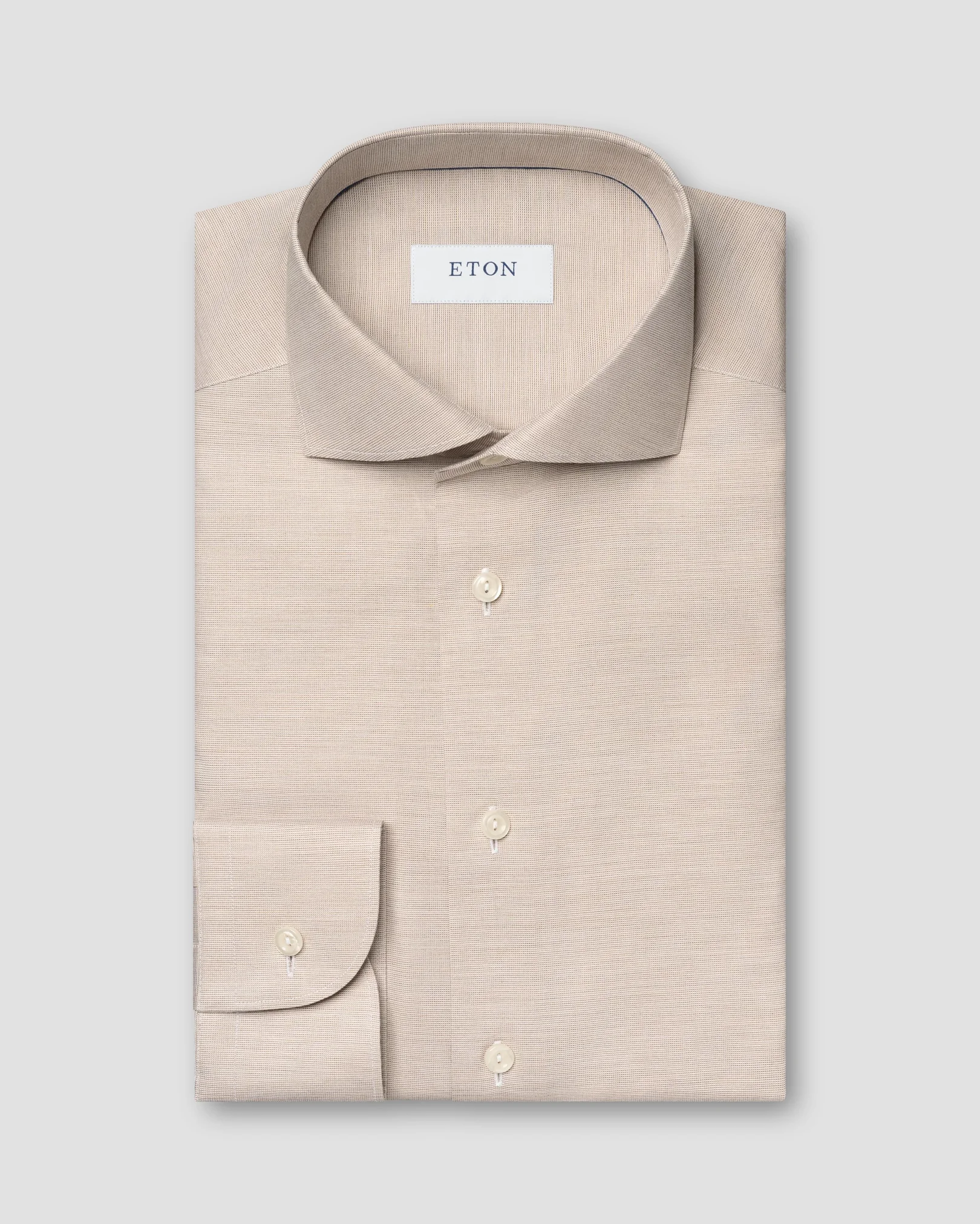 Eton - beige solid signature oxford shirt