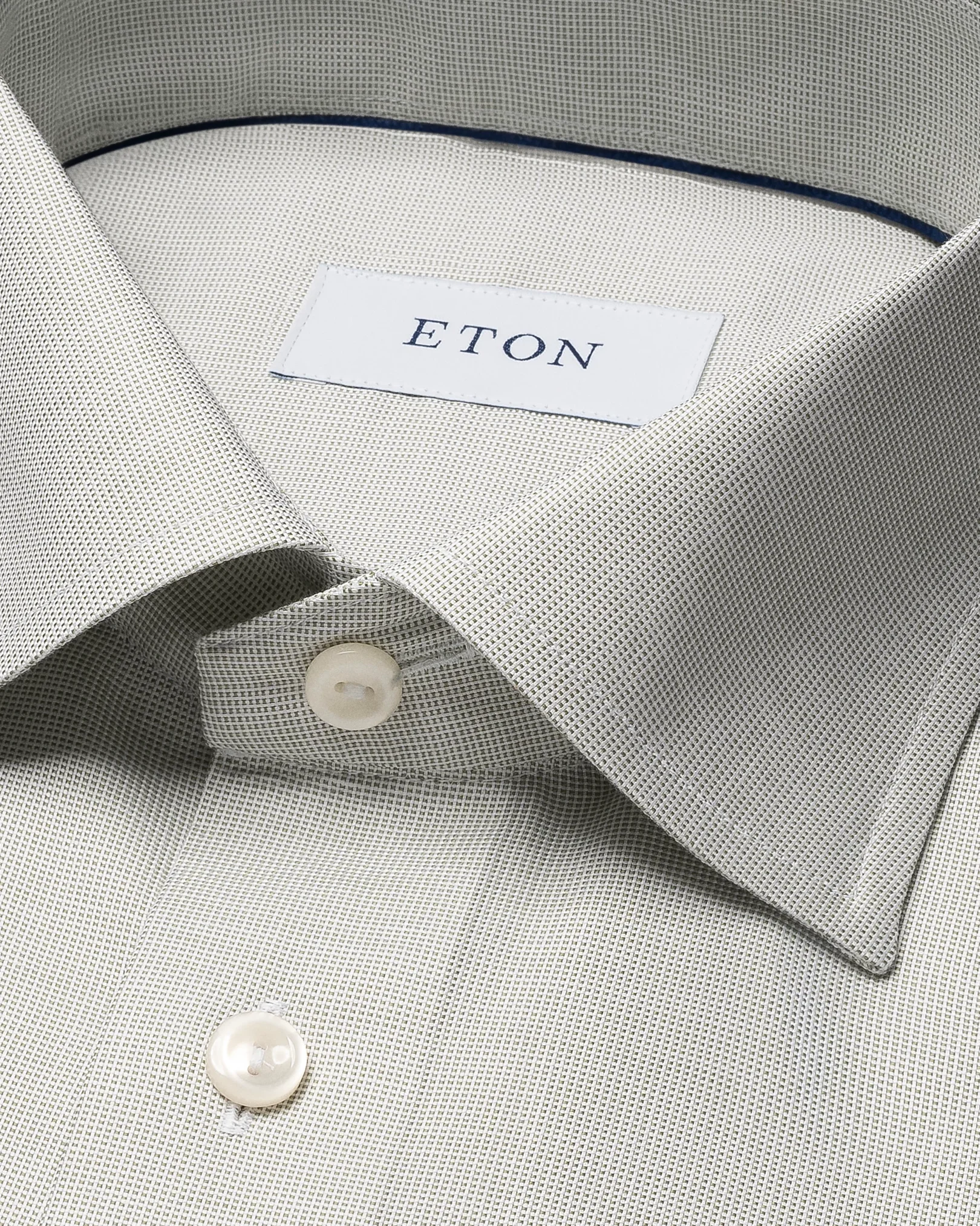 Eton - mid green twill shirt