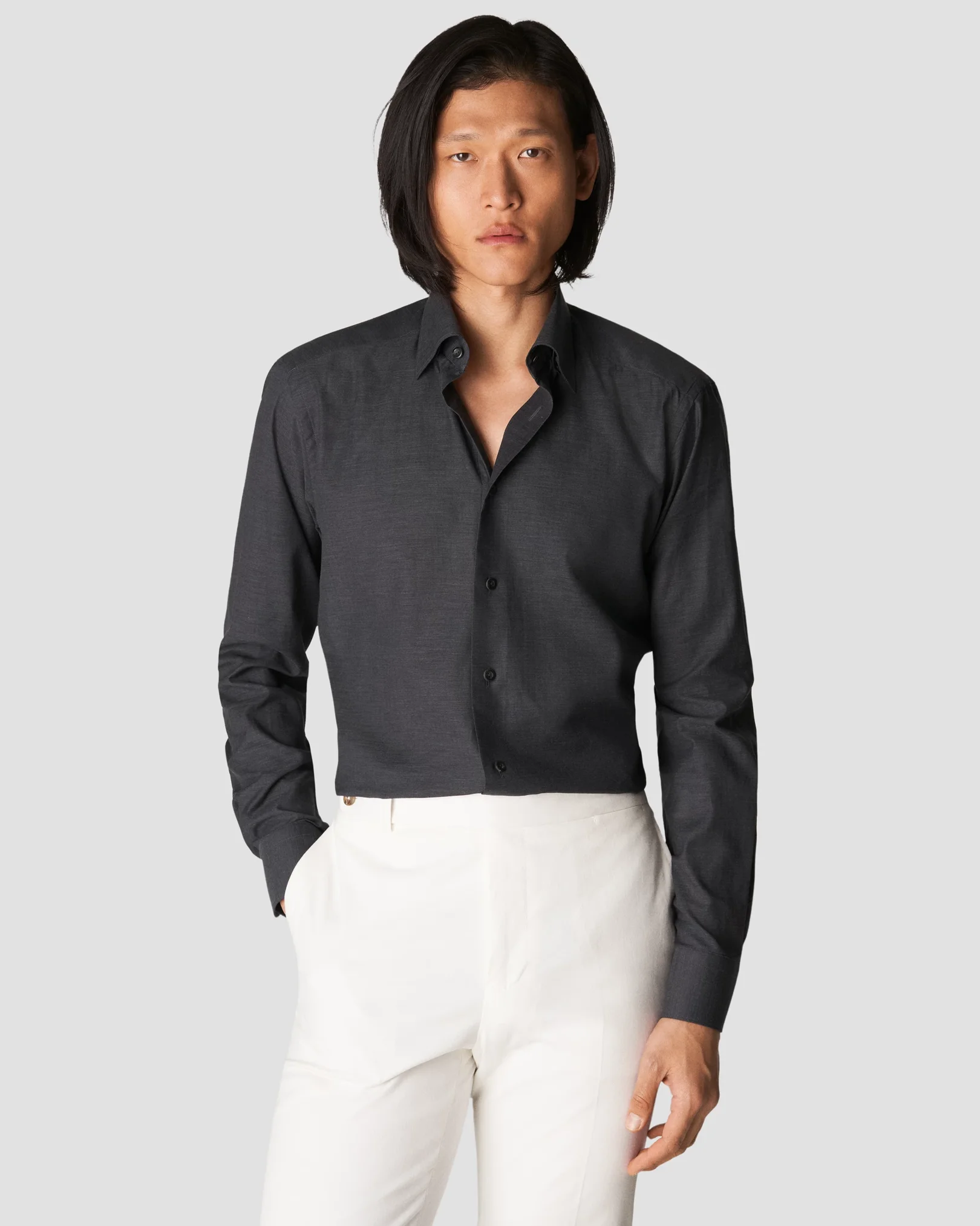 Eton - navy blue flannel shirt