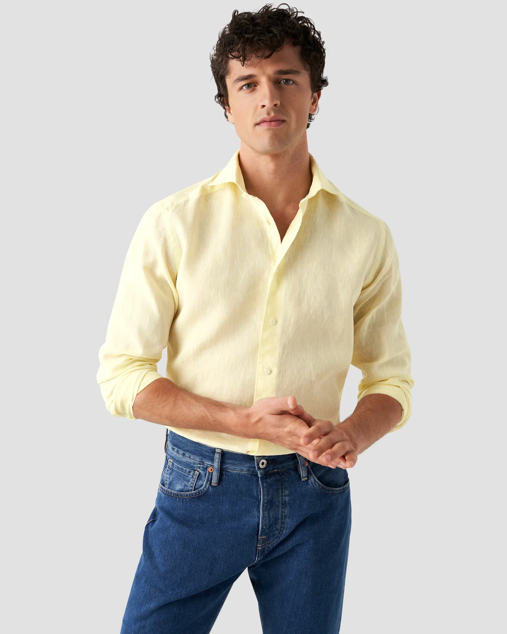 Eton - yellow linen wide spread