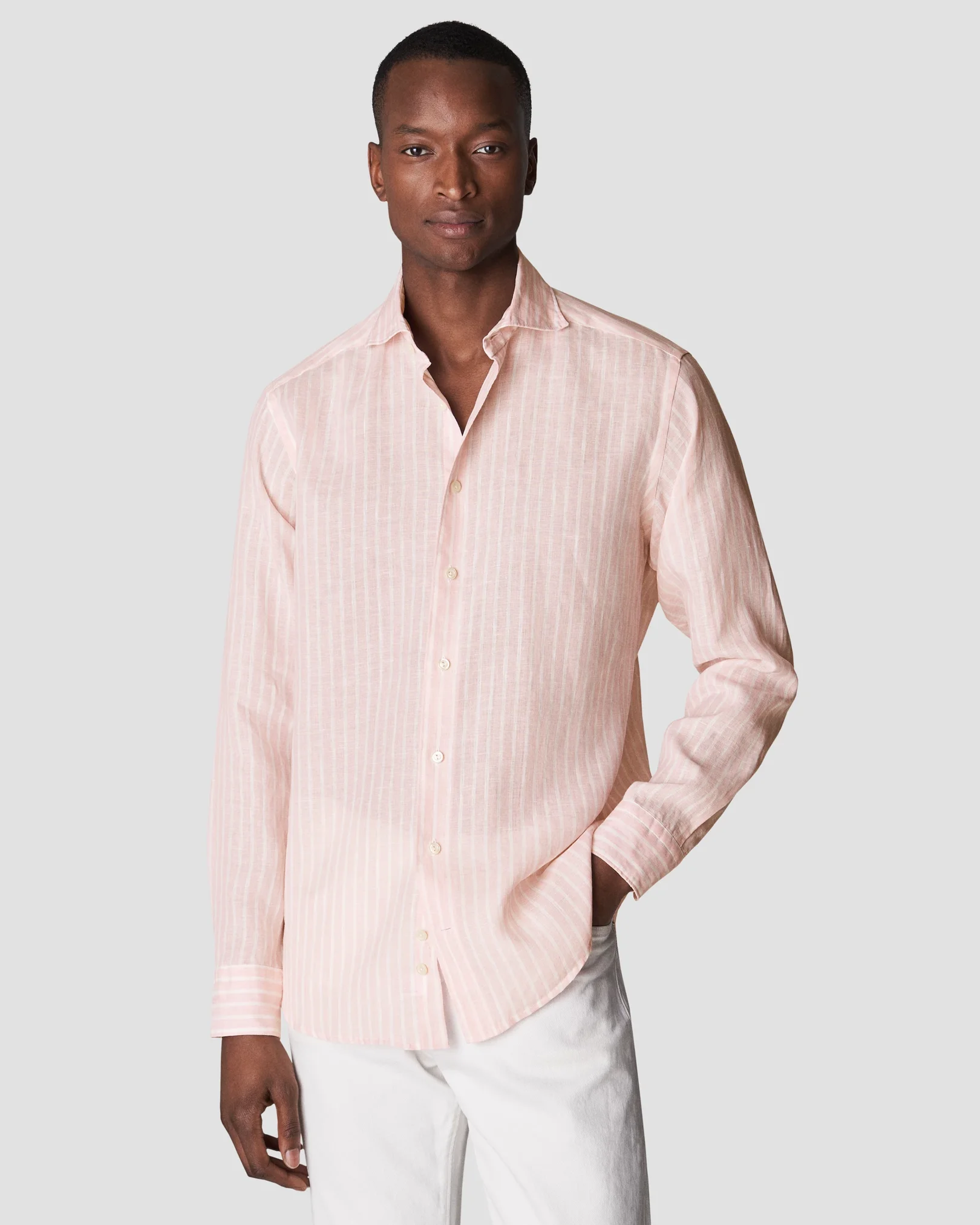 Eton - pink striped linen shirt