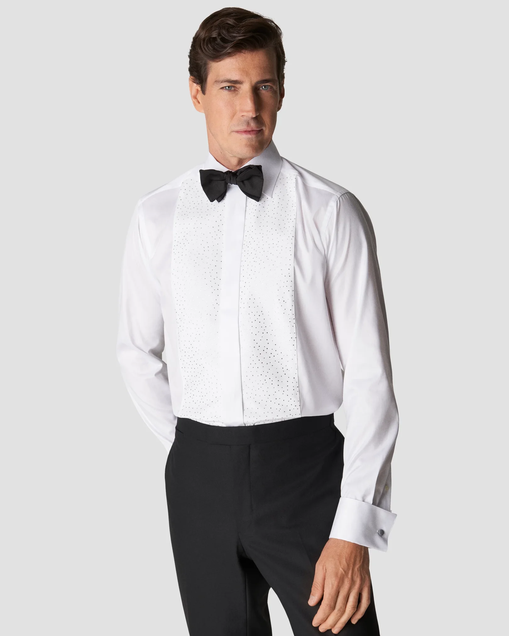 Eton - white pique swarovski shirt