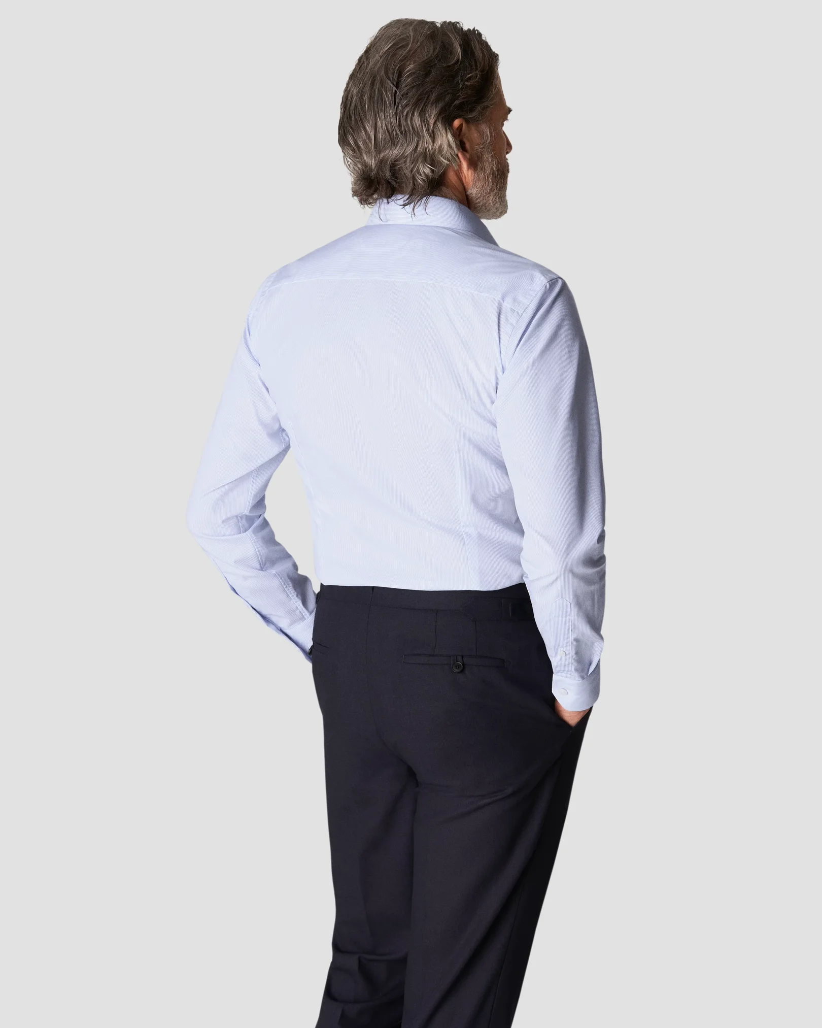 Eton - lightblue striped poplin shirt
