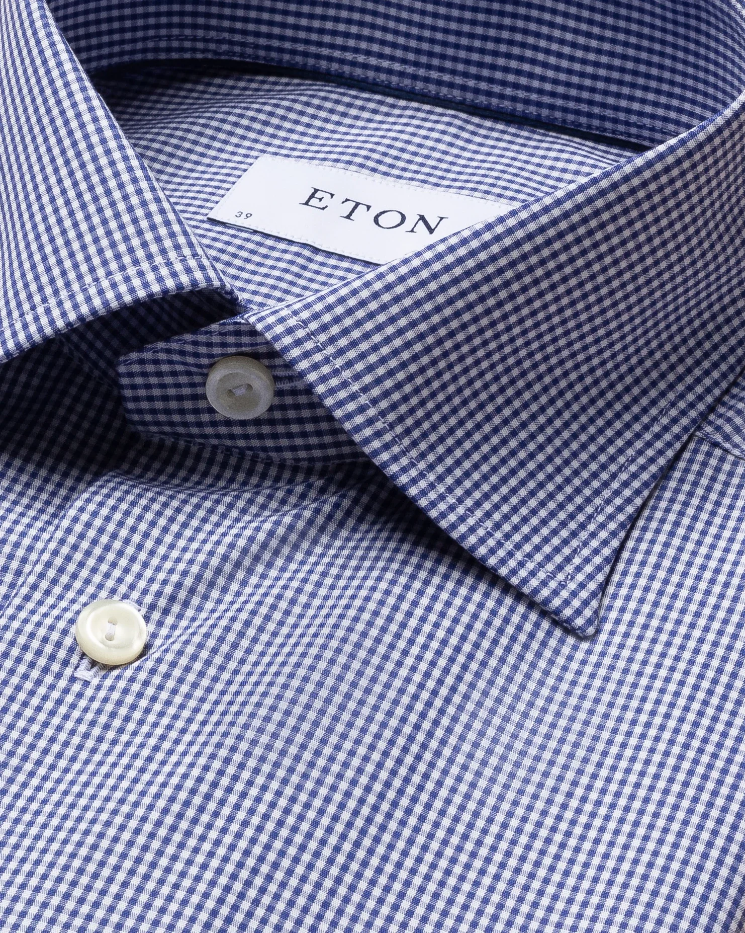 Eton - blue check poplin shirt