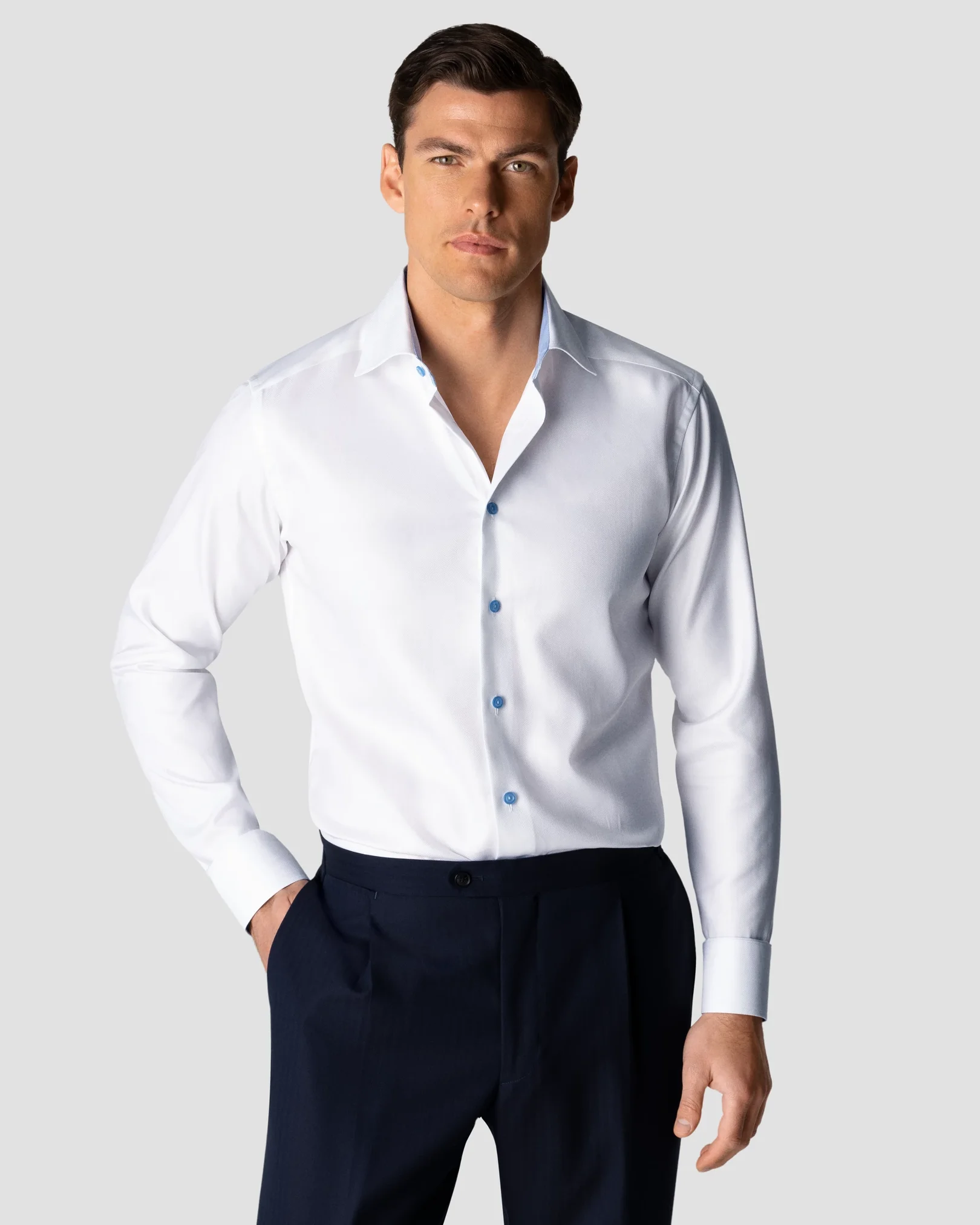 Eton - white signature twill cut ss