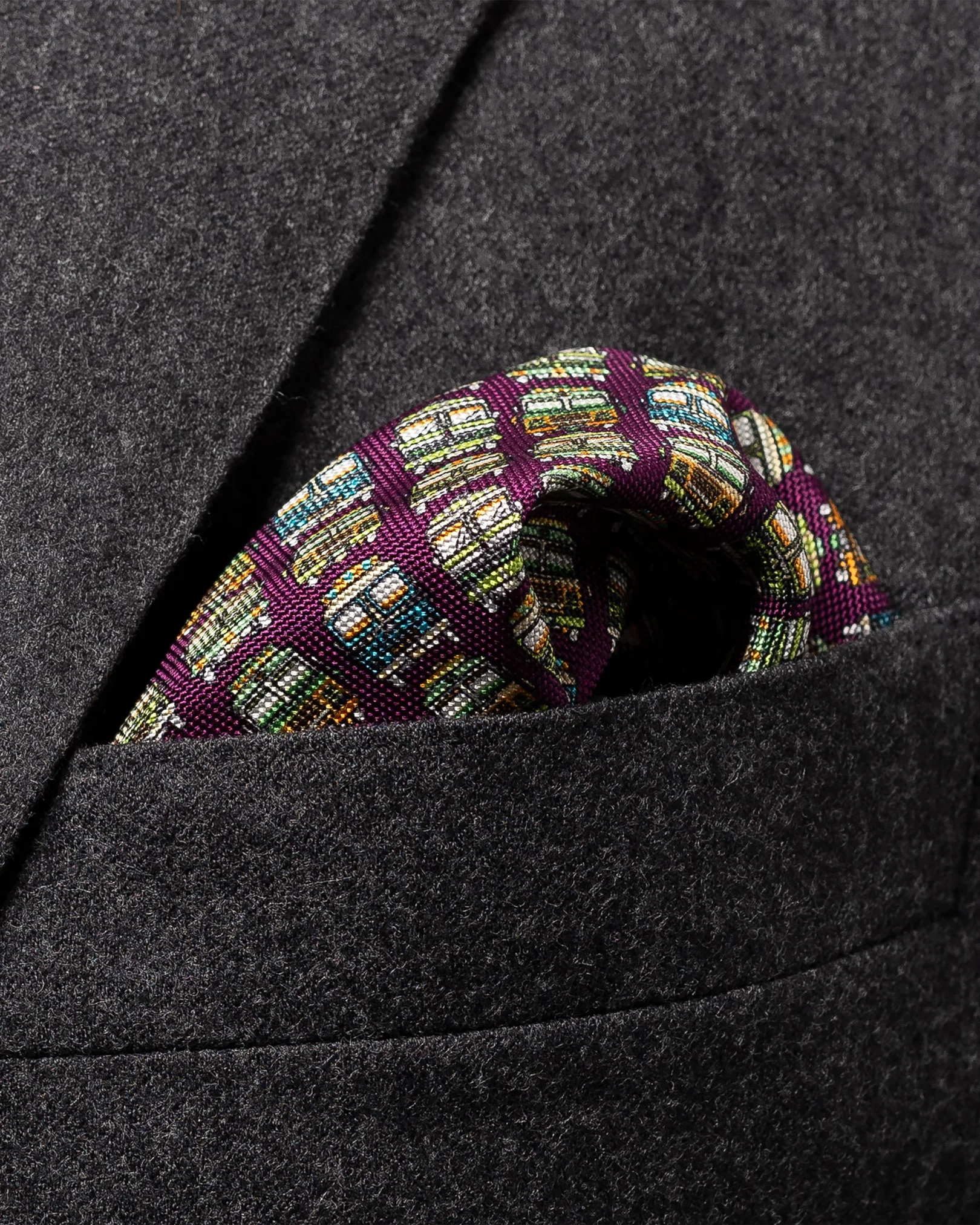 Eton - purple hippie camper pocket square