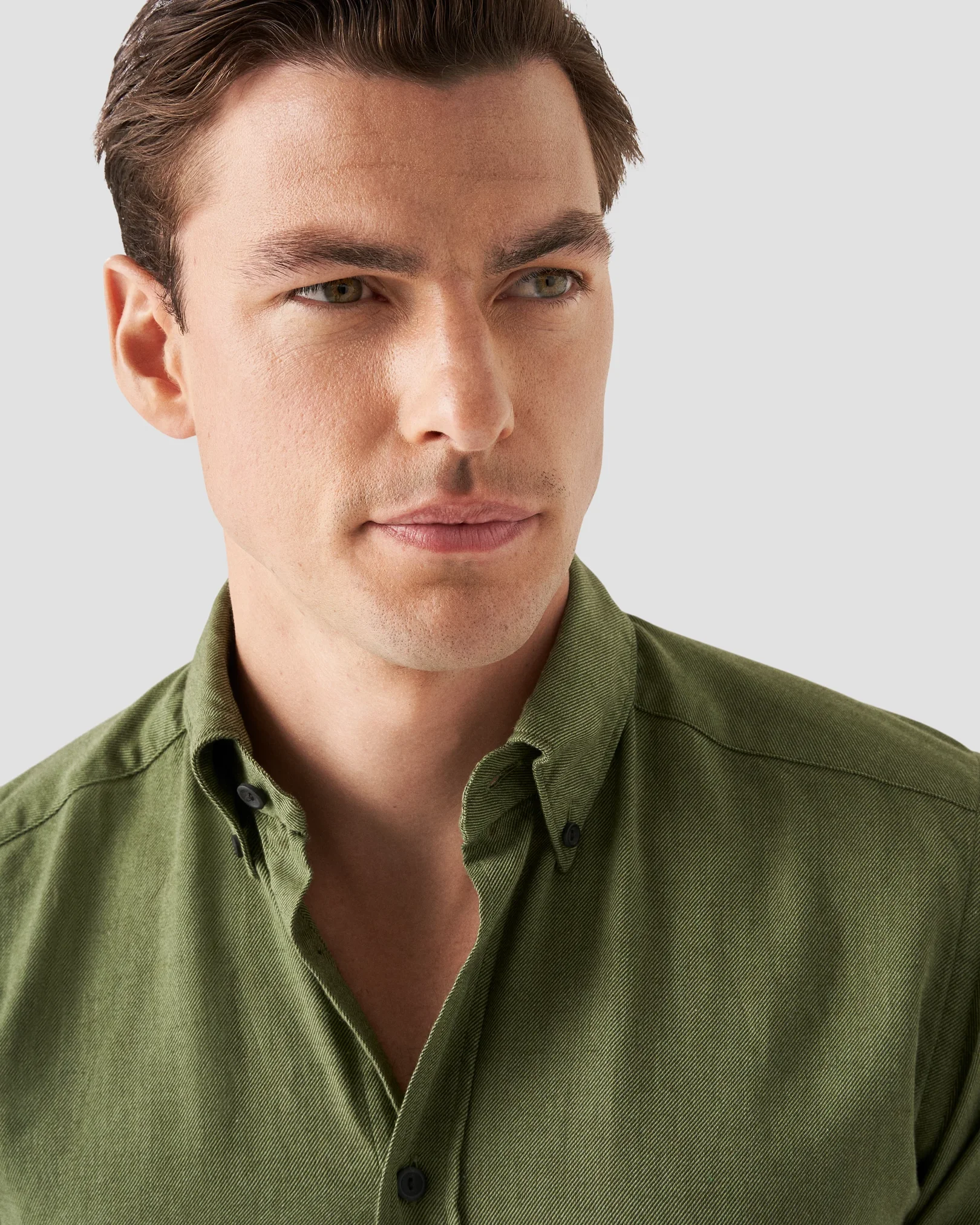 Eton - dark green twill button down