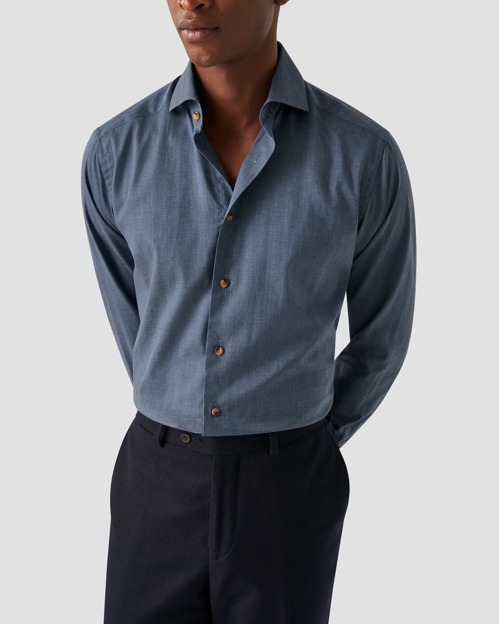 Eton - mid blue flanell