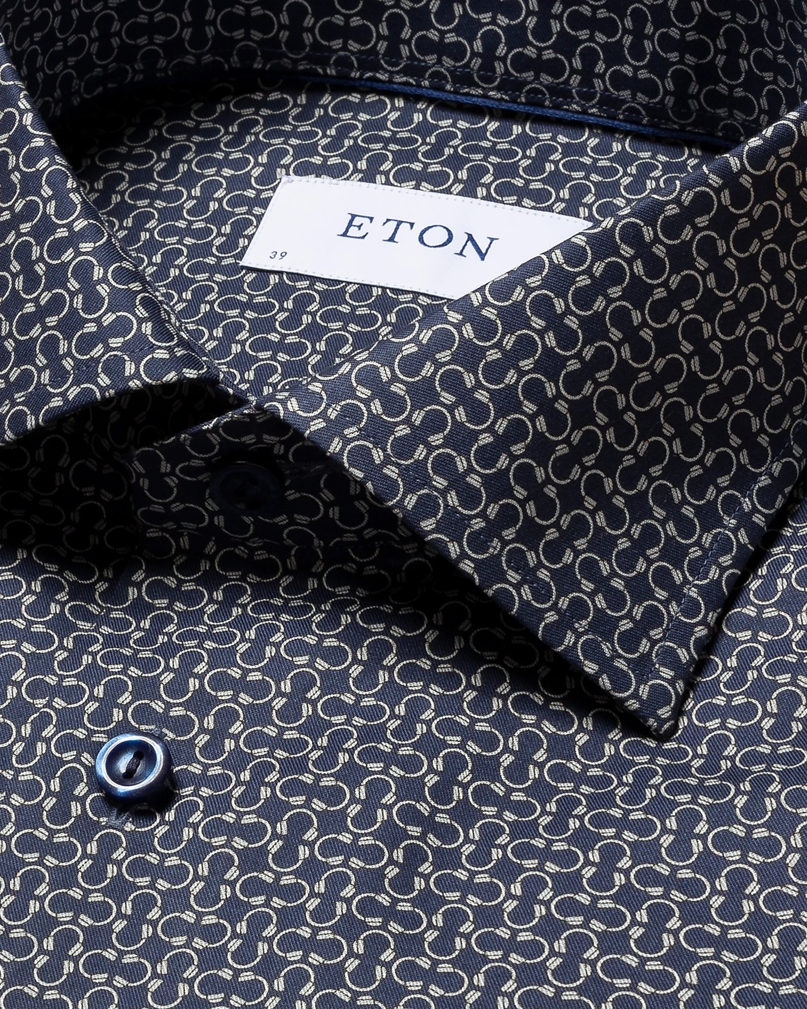 Eton - navy blue signature twill print