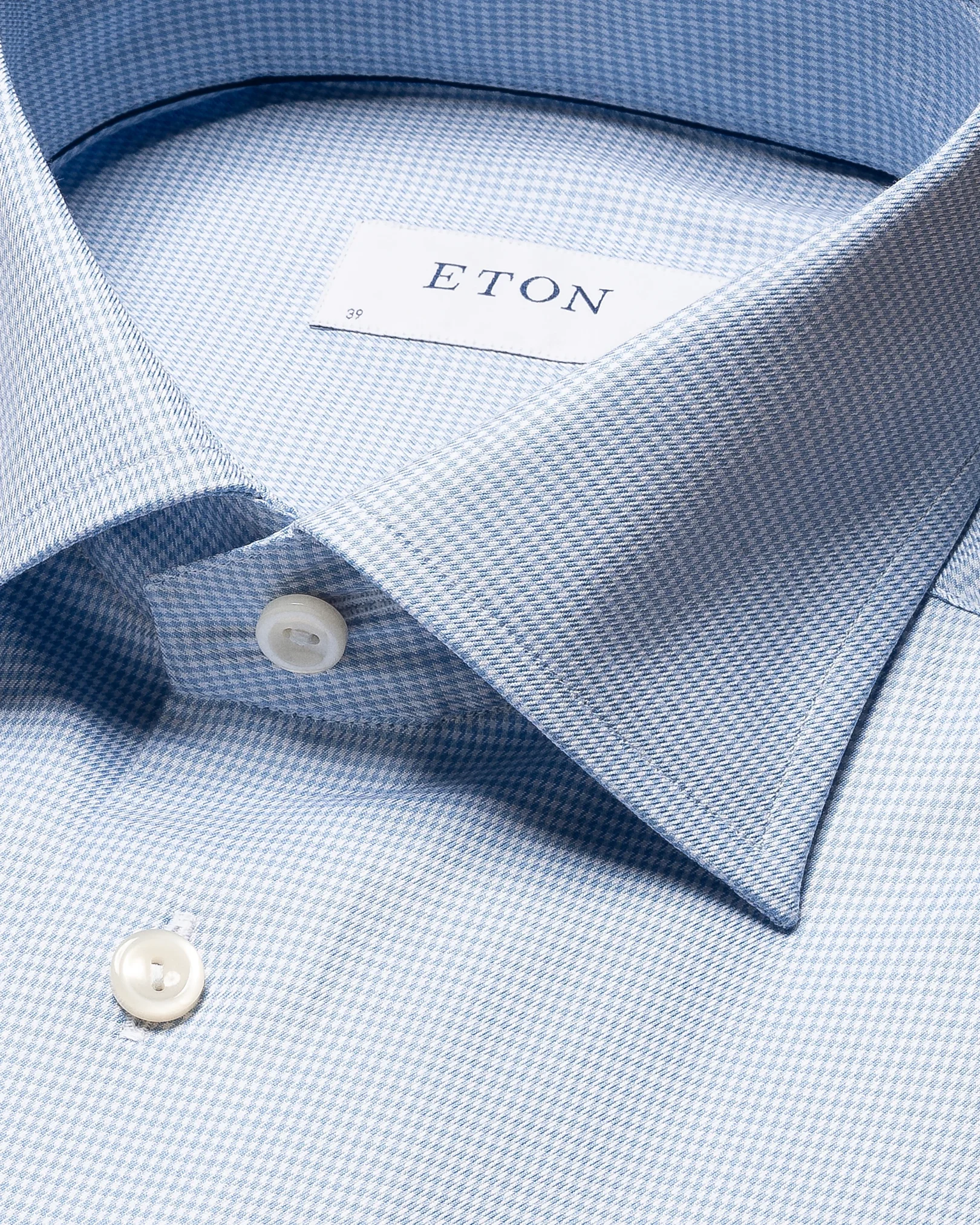 Eton - light blue cotton lyocell twill