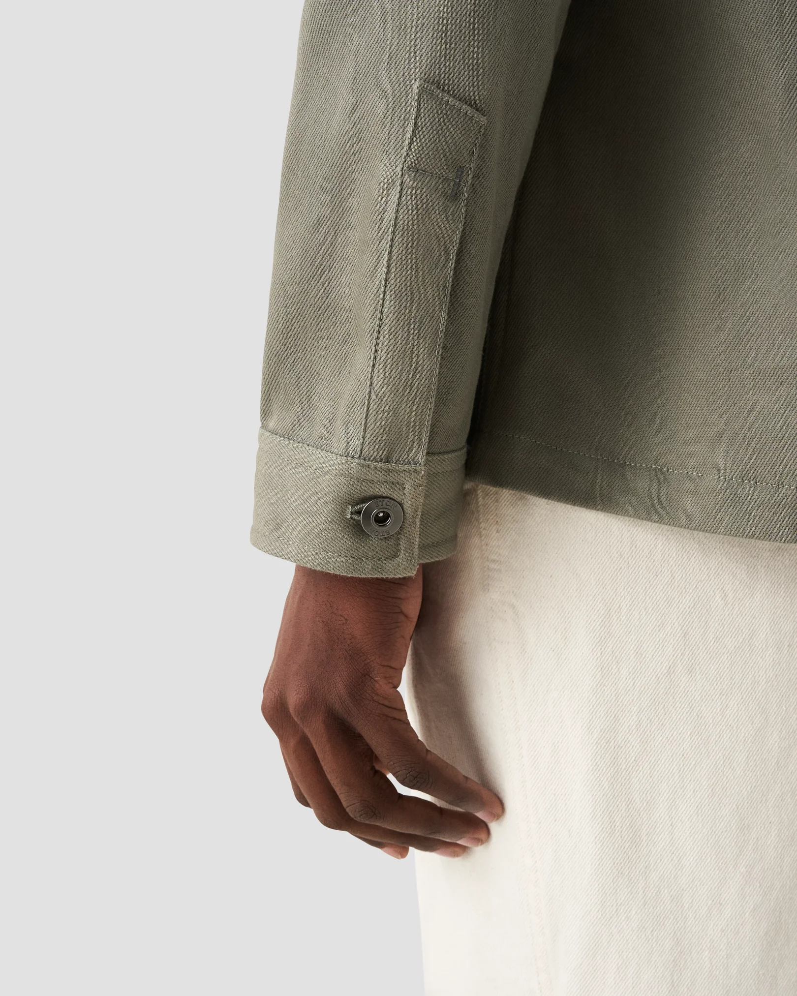 Eton - mid green turndown collar overshirt