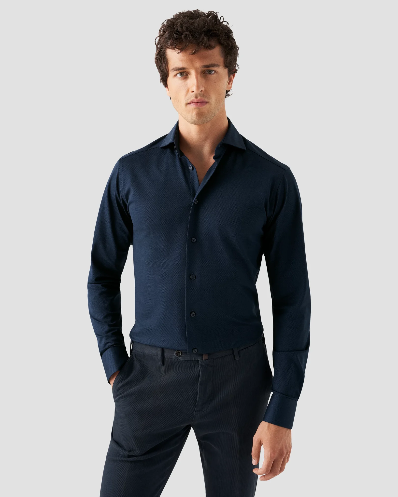 Eton - dark blue doub heavy piquet ocs