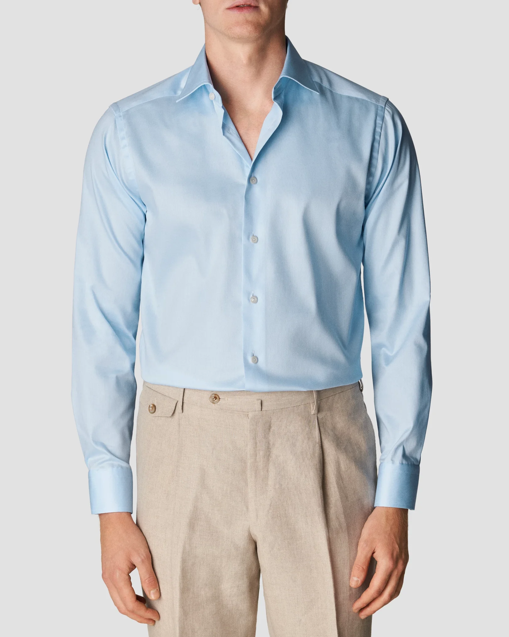 Eton - light blue twill stretch