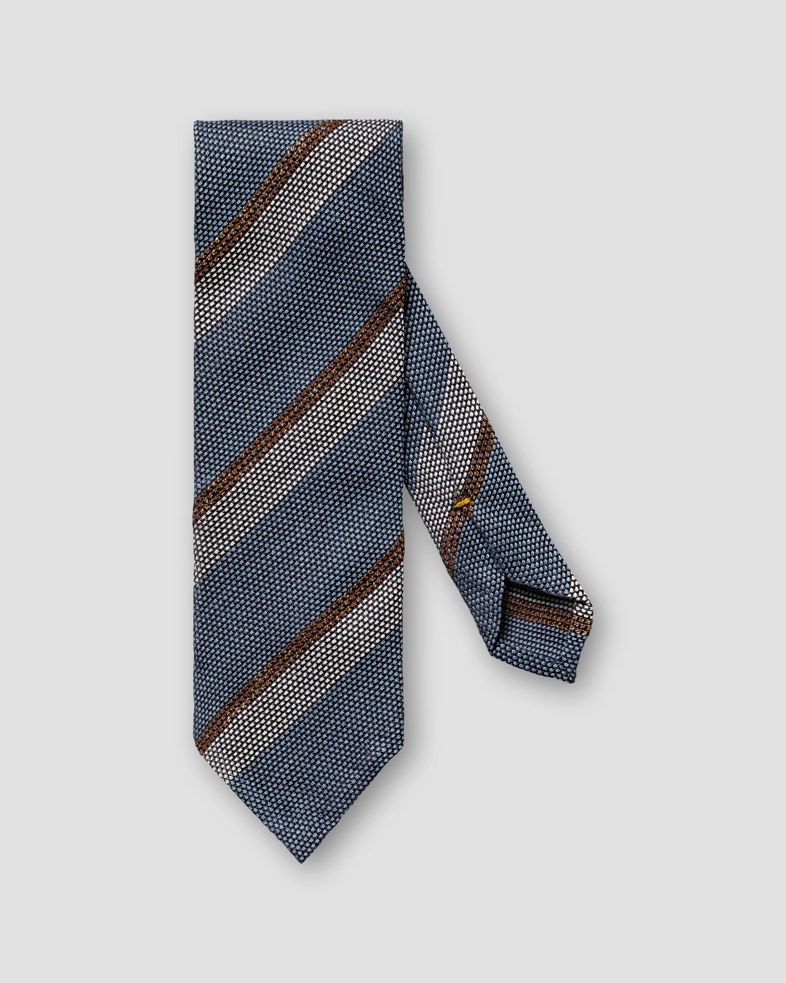 Eton - blue striped woven silk cotton tie