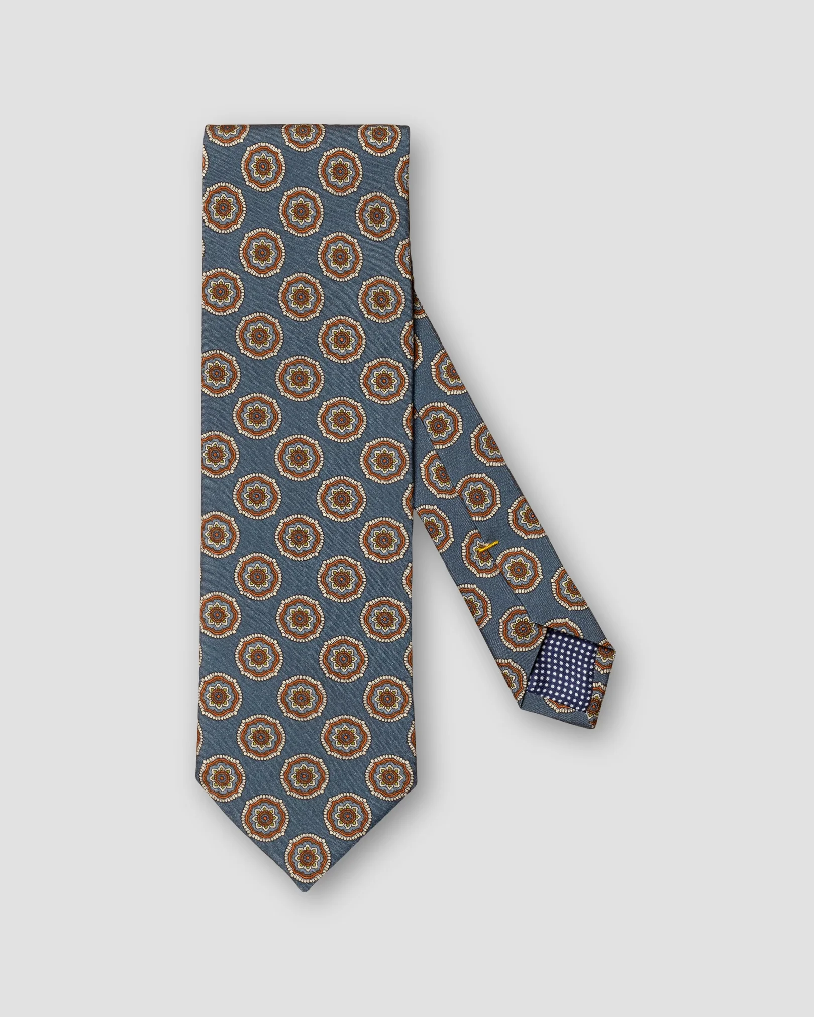 Eton - blue geometric silk tie print