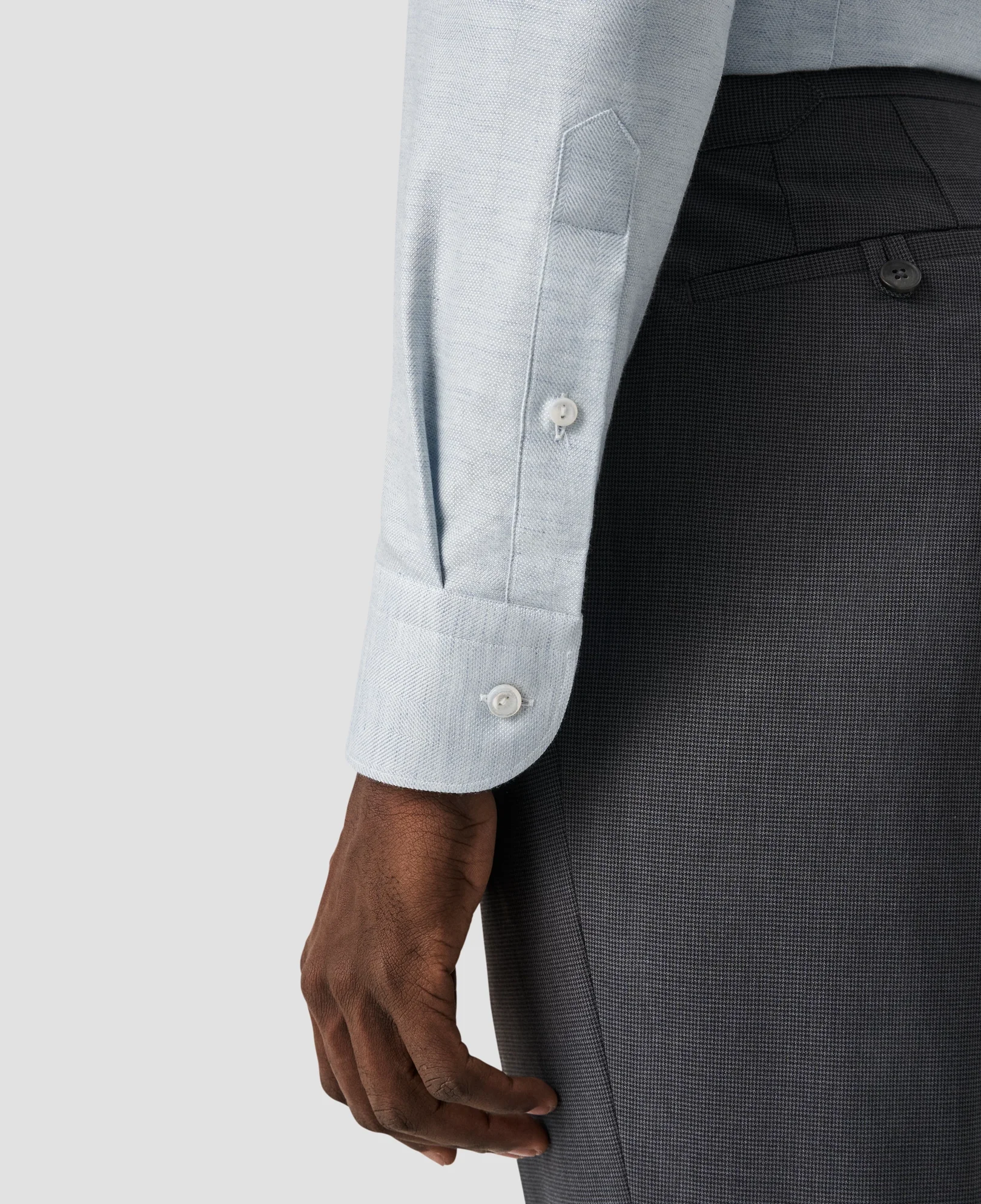 Eton - light blue herringbone