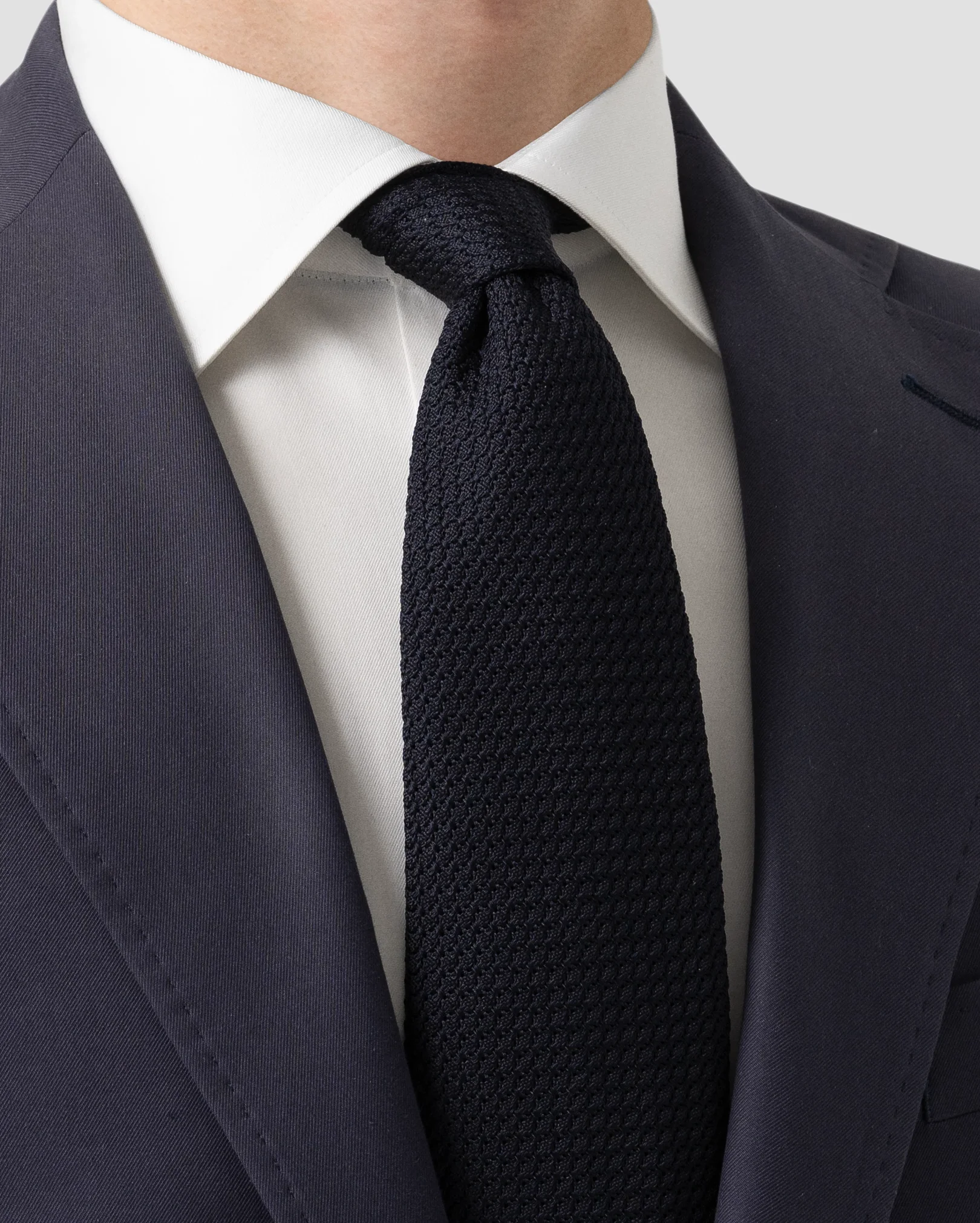 Eton - navy grenadine tie