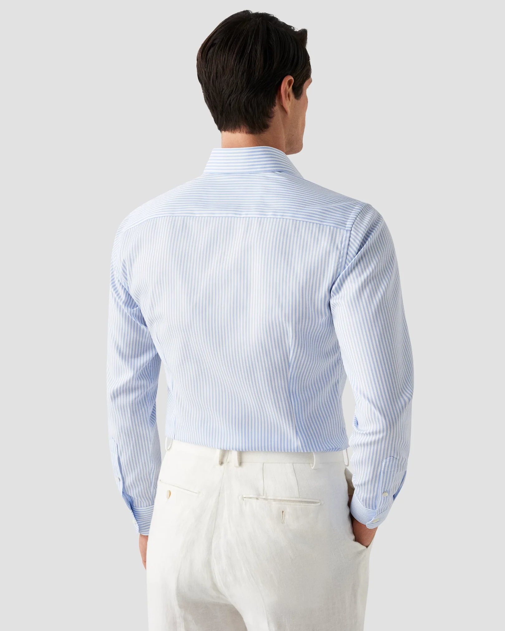Eton - light blue signature twill archive stipe