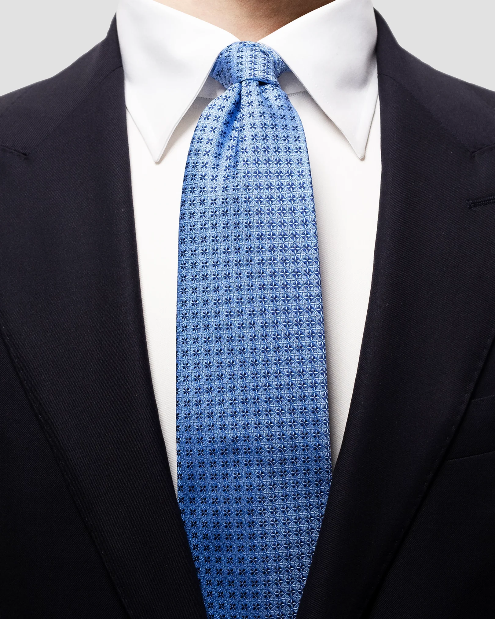 Eton - blue floral geometric tie