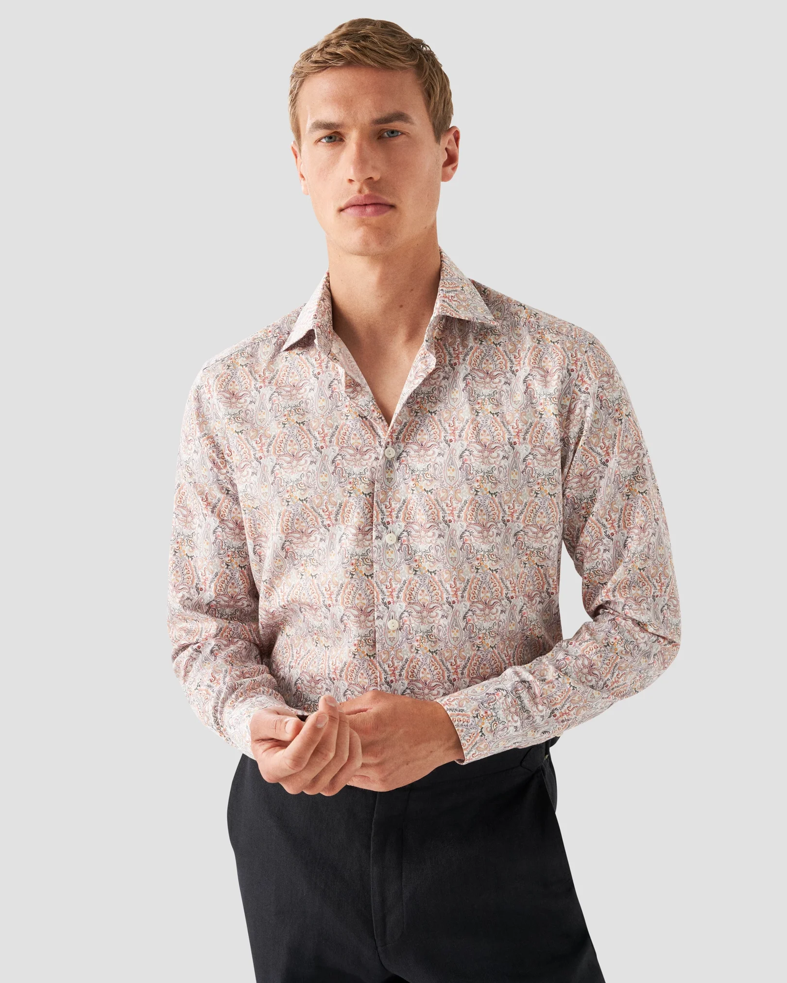 Eton - red cottontencel shirt
