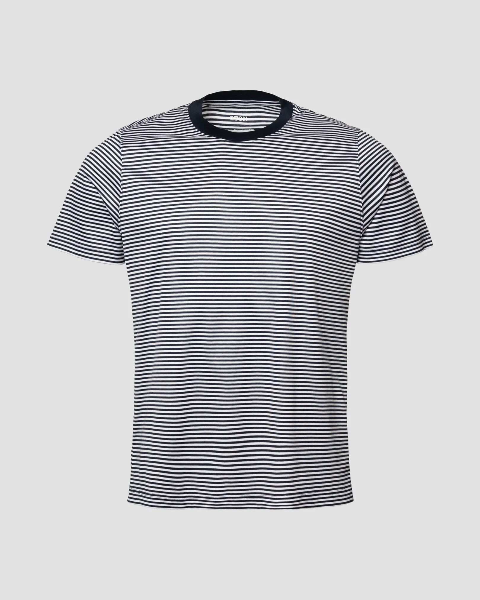 Eton - Navy Striped Filo di Scozia T-Shirt