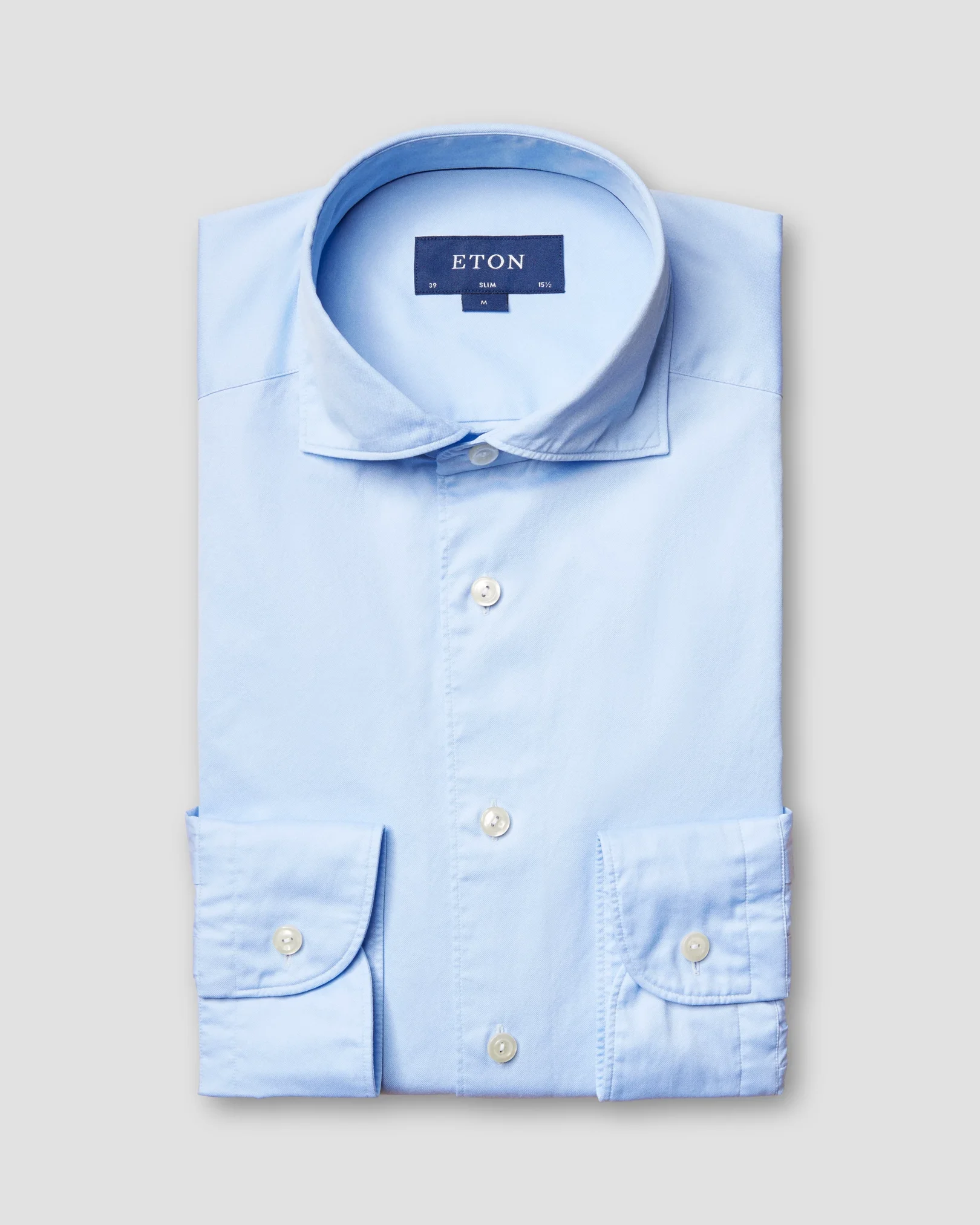 Eton - sky blue satin shirt soft