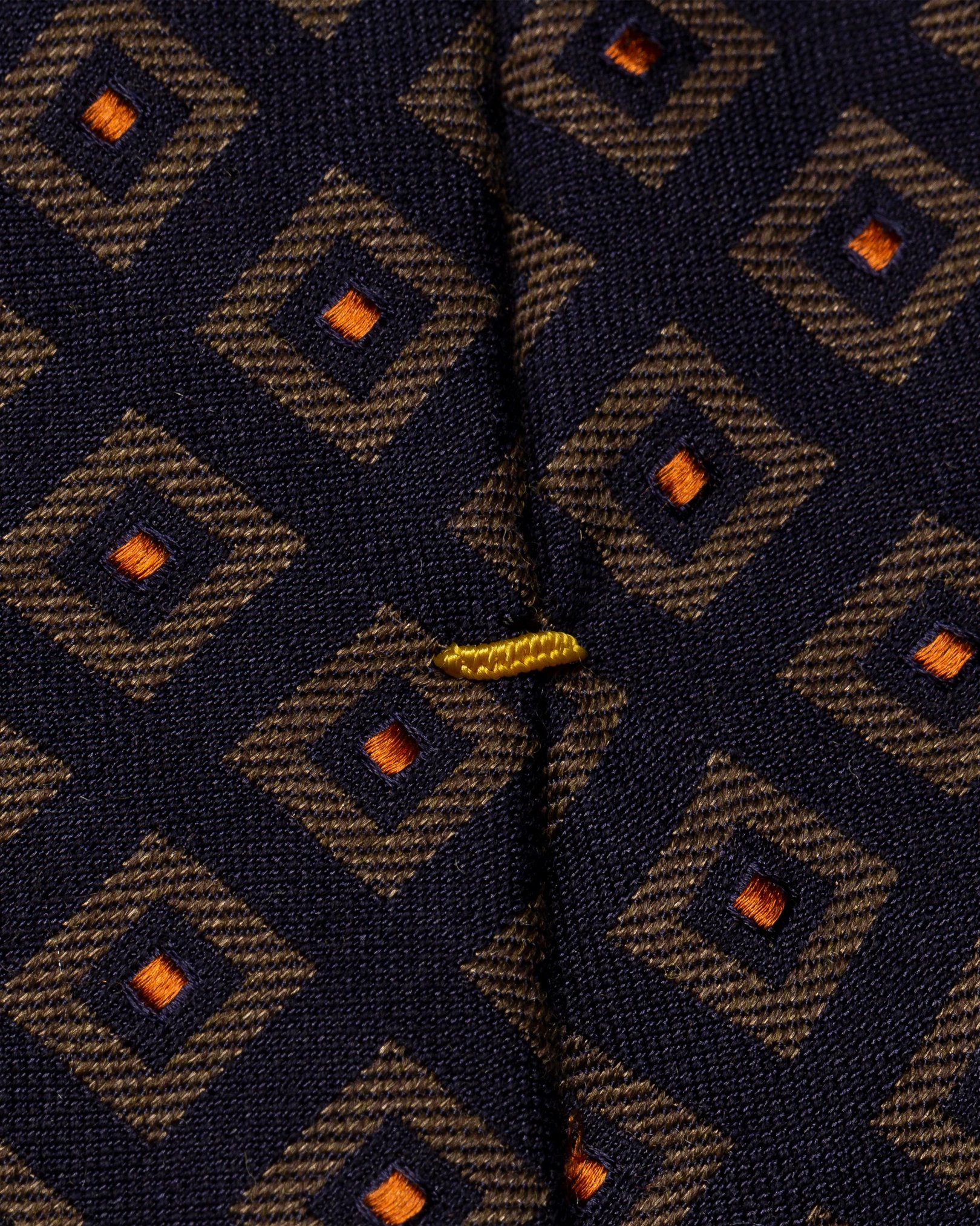 Eton - black check silk wool tie