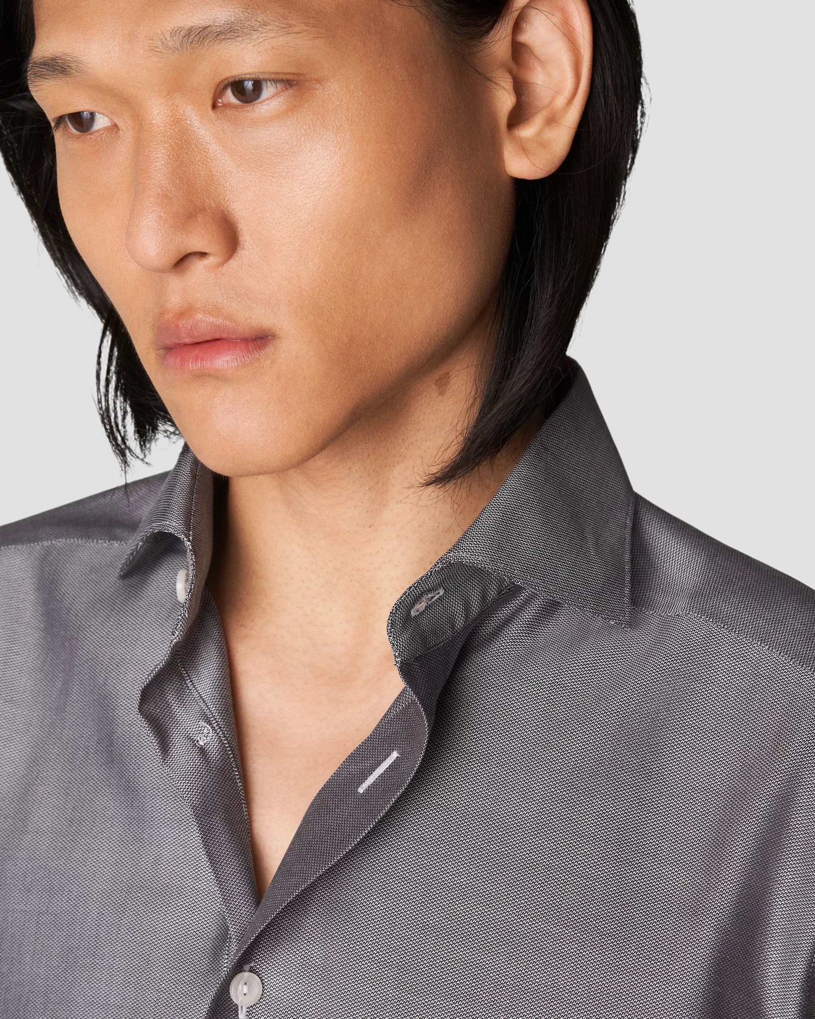 Eton - black cotton lyocell stretch