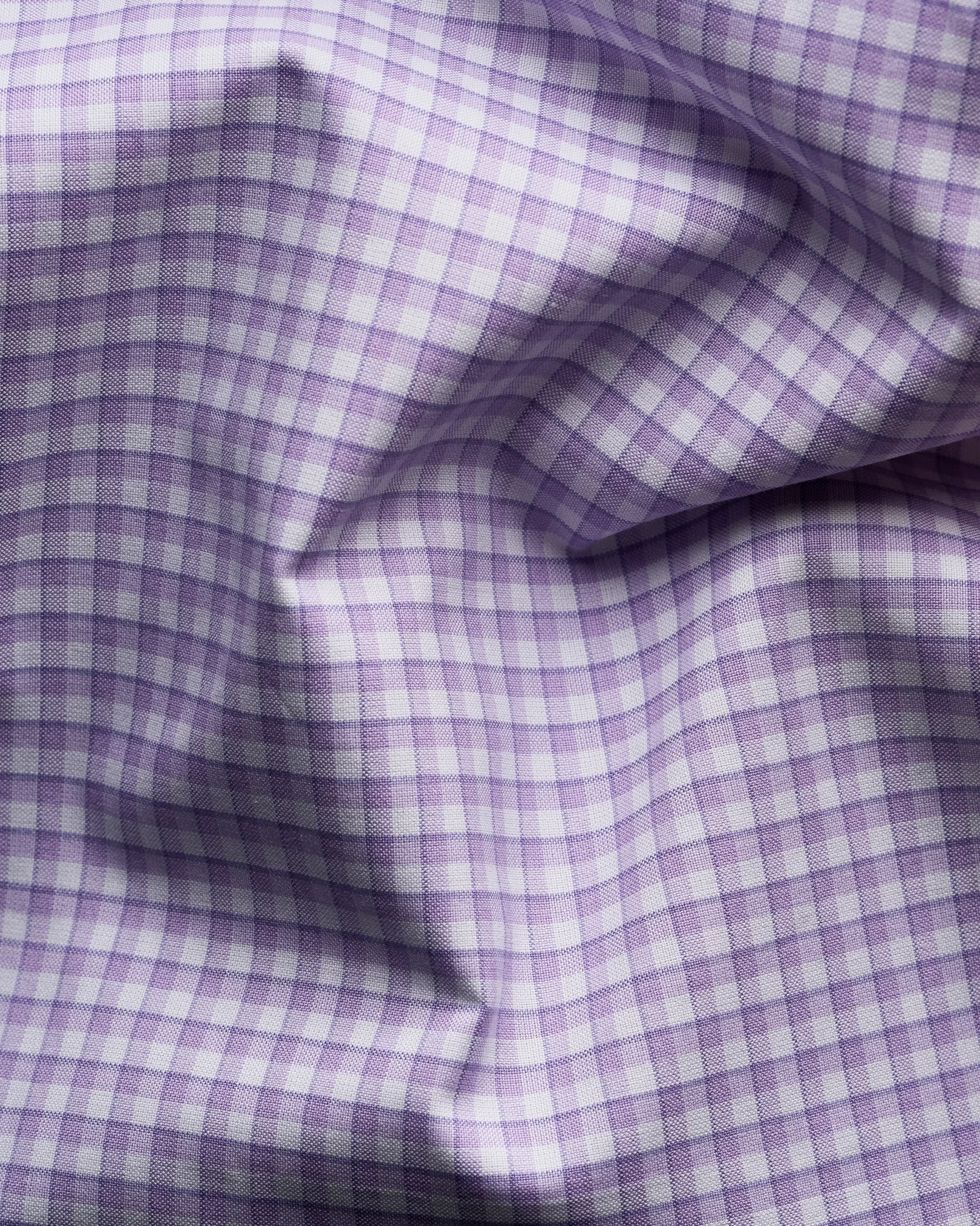 Eton - purple checked supima poplin shirt