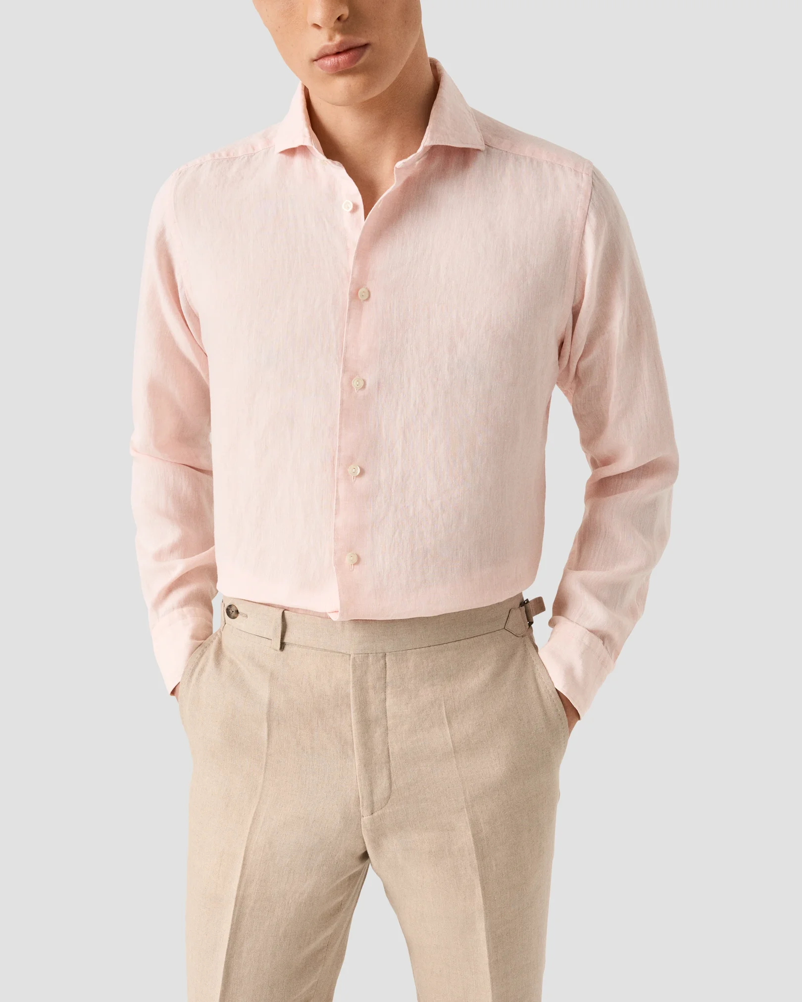 Eton - pink linen solid