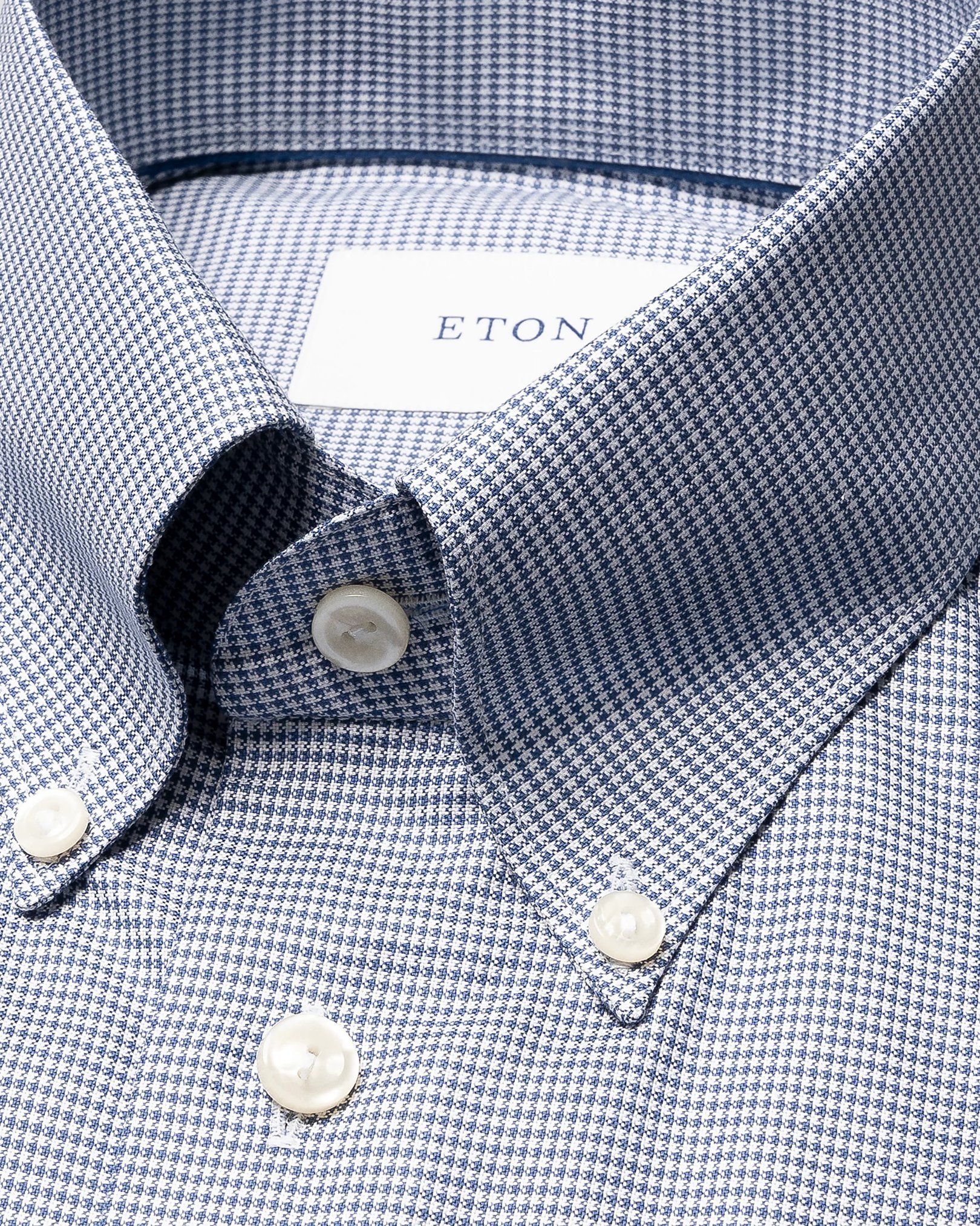 Eton - navy blue check signature oxfordshirt