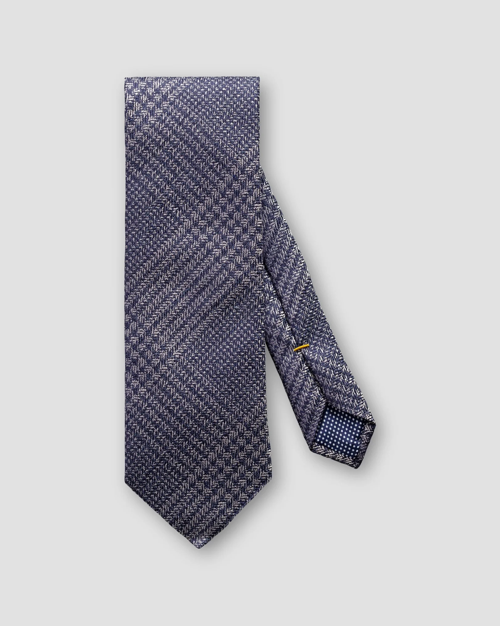 Eton - navy zic zac linen silk tie